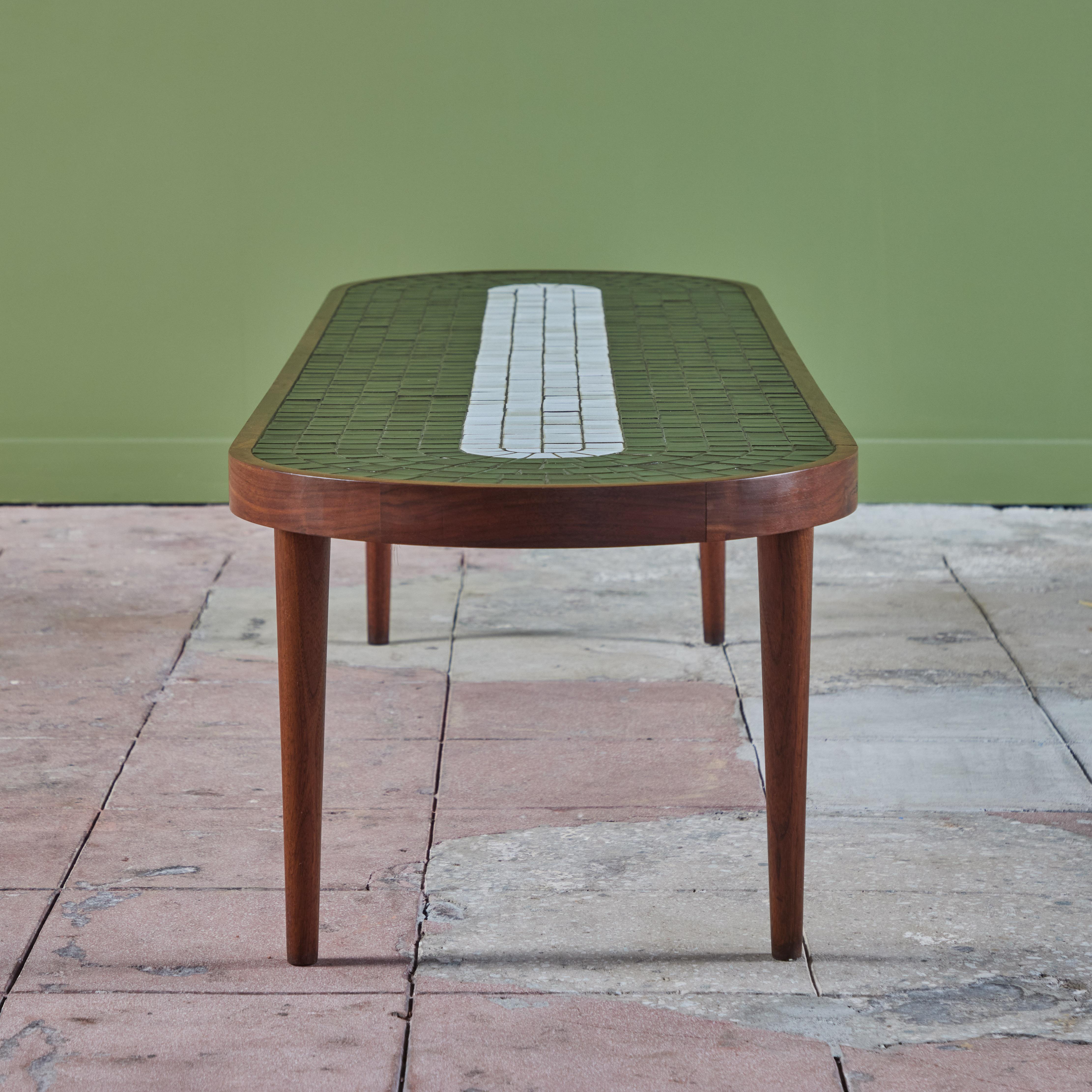 Gordon & Jane Martz Oval Mosaic Tile Coffee Table For Sale 1