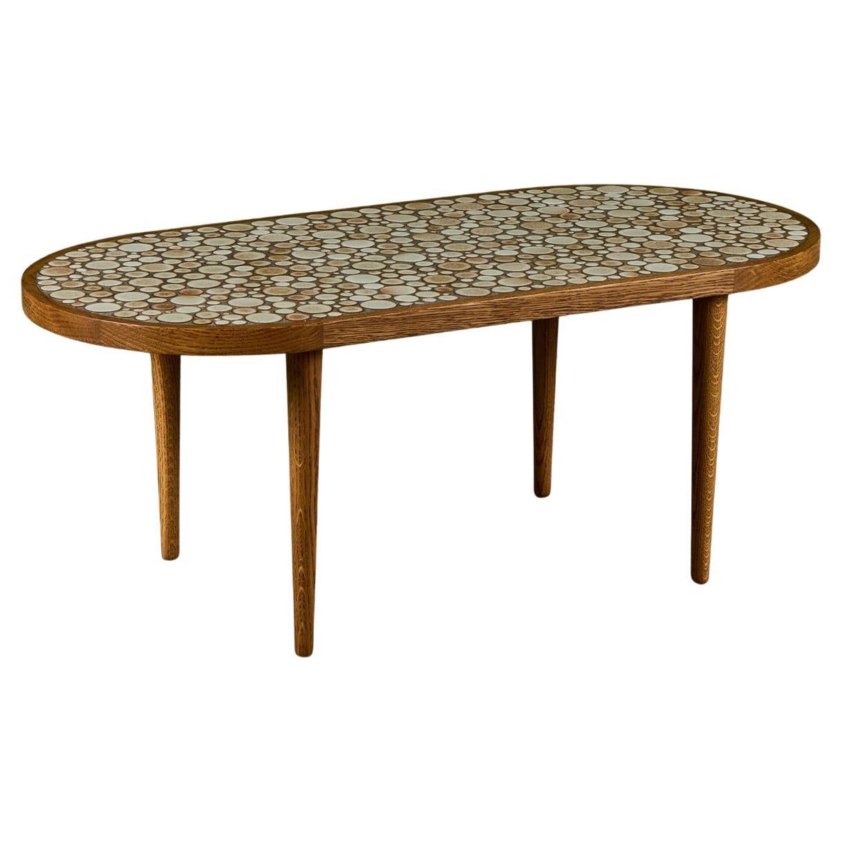 Gordon & Jane Martz Oval Mosaic Tile Coffee Table