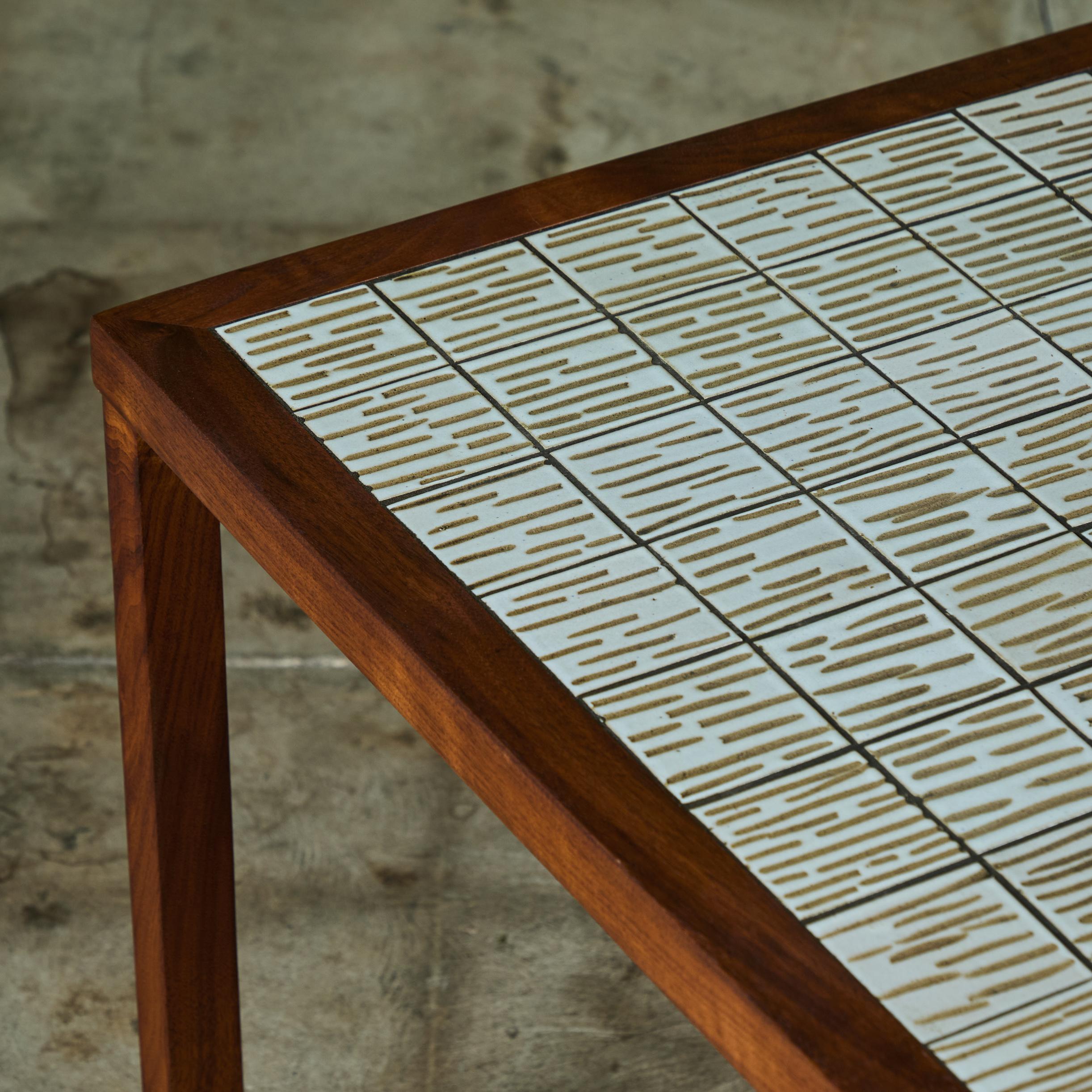 Gordon & Jane Martz Oversized Square Side Table with Tile Inlay For Sale 5