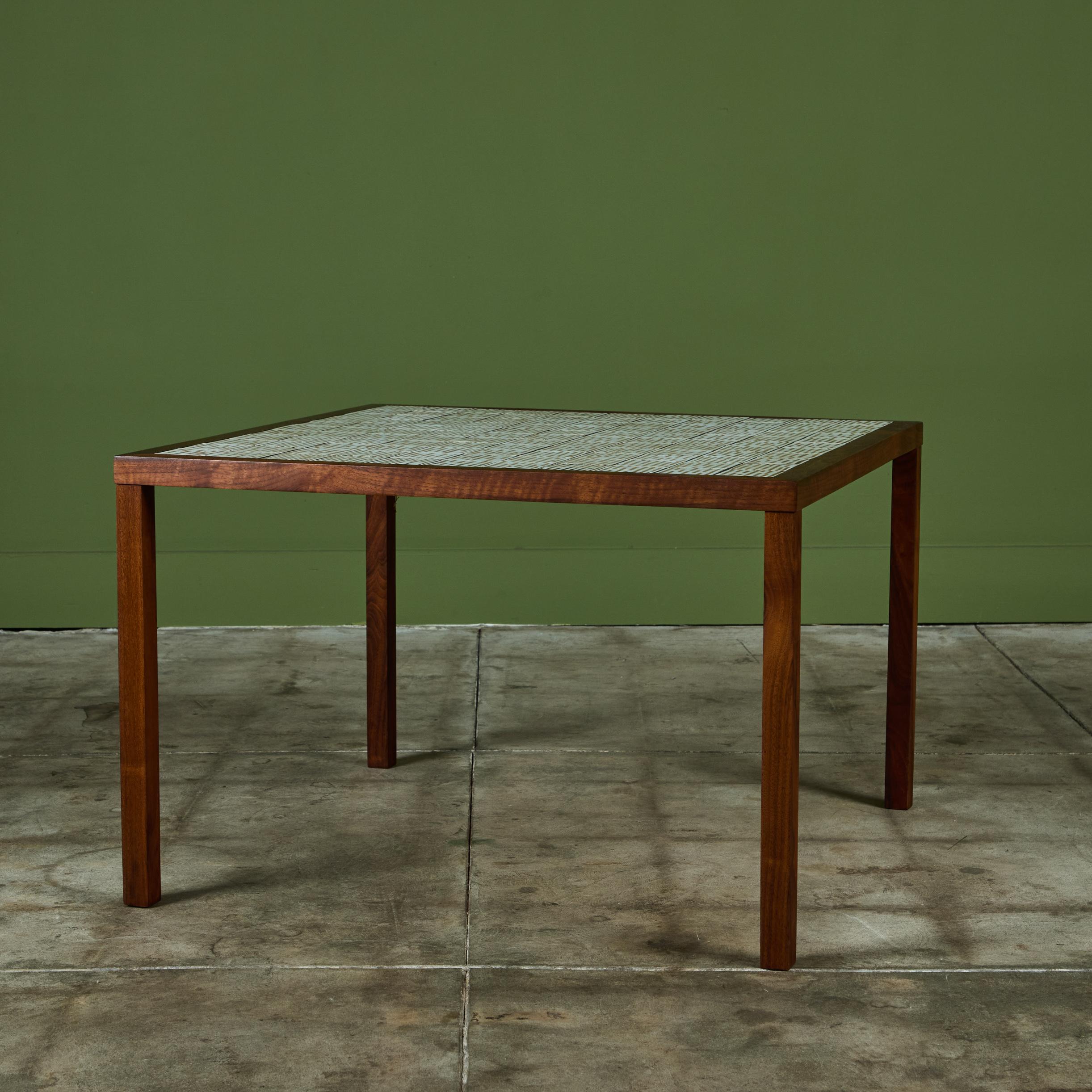 Mid-Century Modern Gordon & Jane Martz Oversized Square Side Table with Tile Inlay For Sale