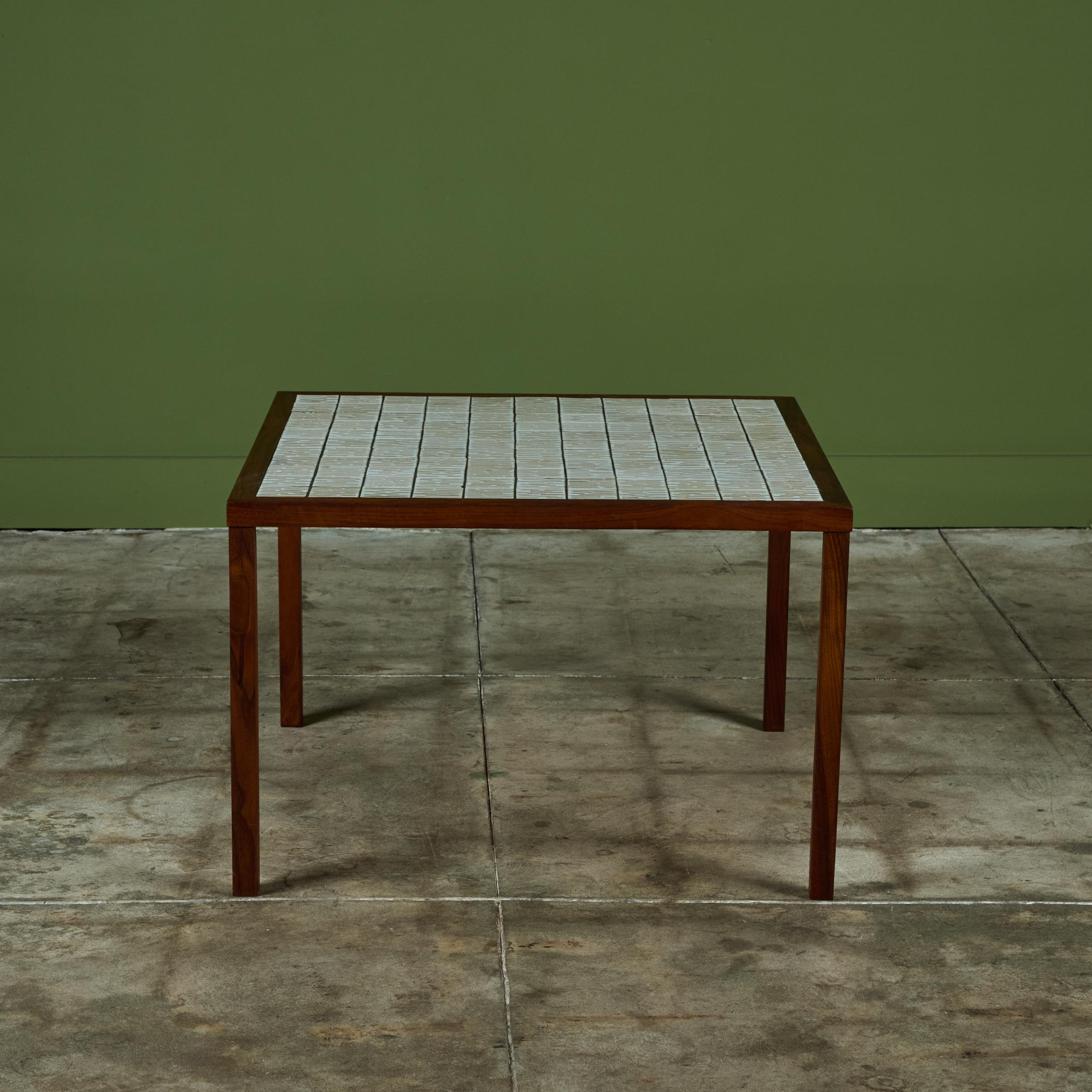 20th Century Gordon & Jane Martz Oversized Square Side Table with Tile Inlay For Sale