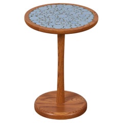 Gordon & Jane Martz Powder Blue Coin Tile Mosaic Side Table