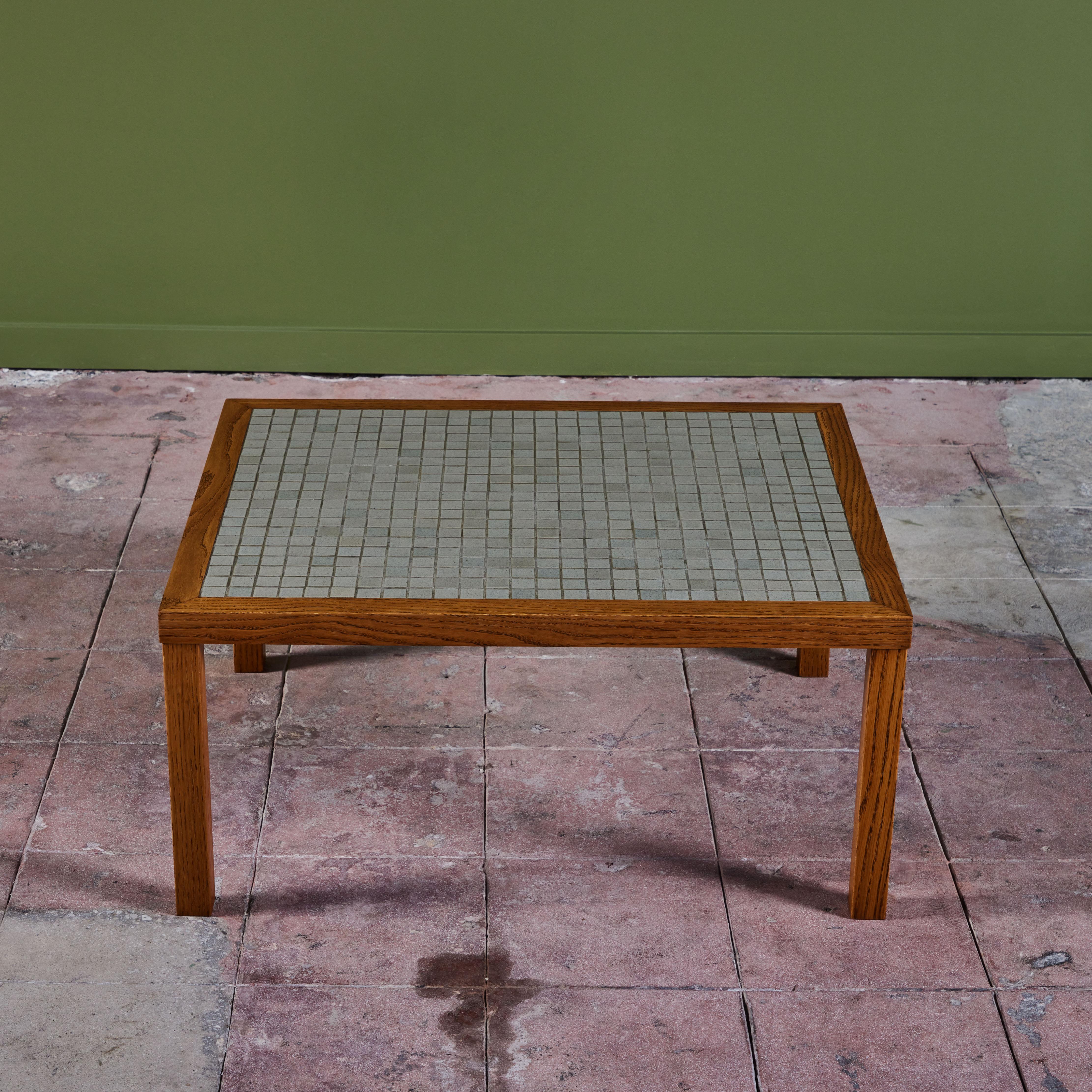 American Gordon & Jane Martz Rectangular Mosaic Tile Coffee Table For Sale