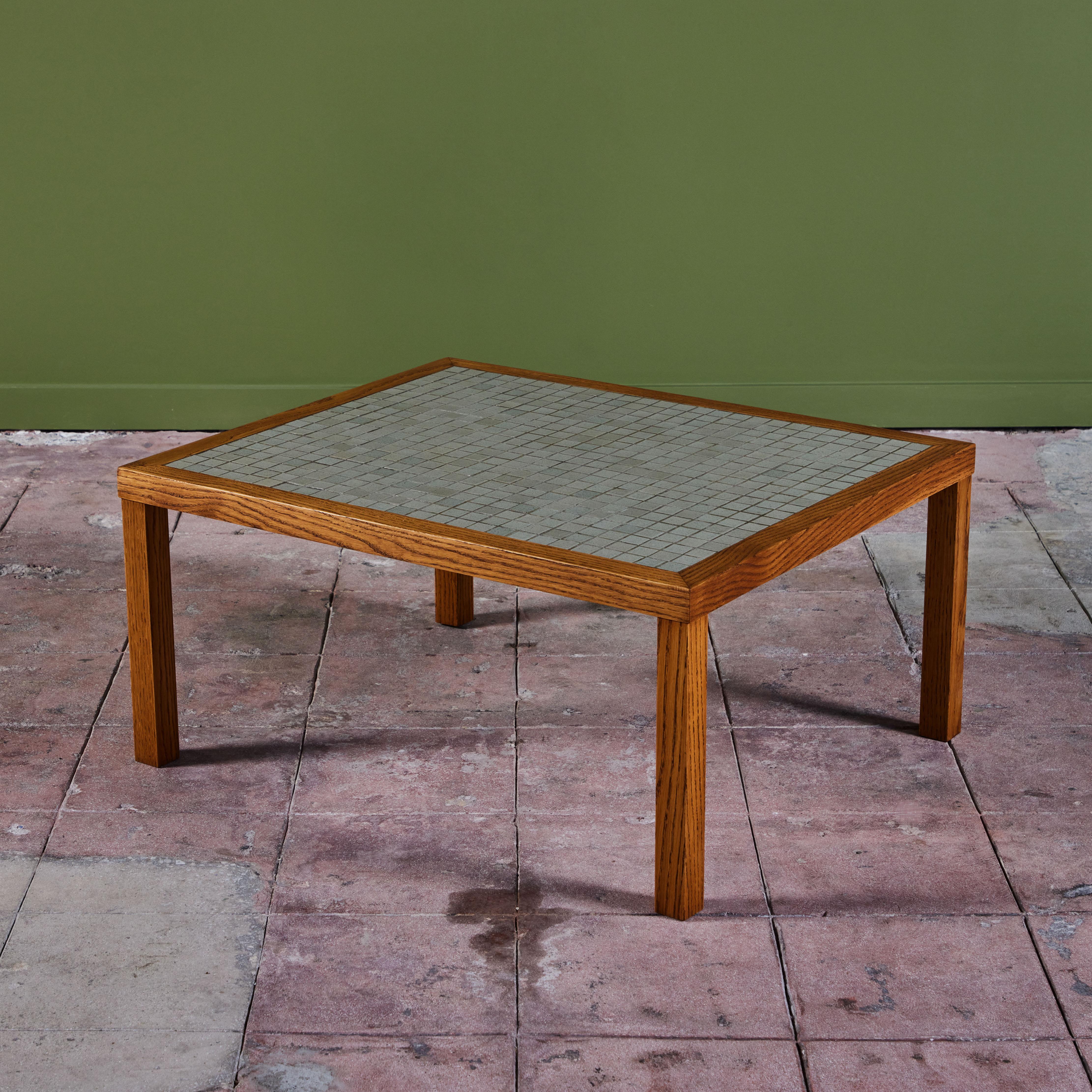 Inlay Gordon & Jane Martz Rectangular Mosaic Tile Coffee Table For Sale