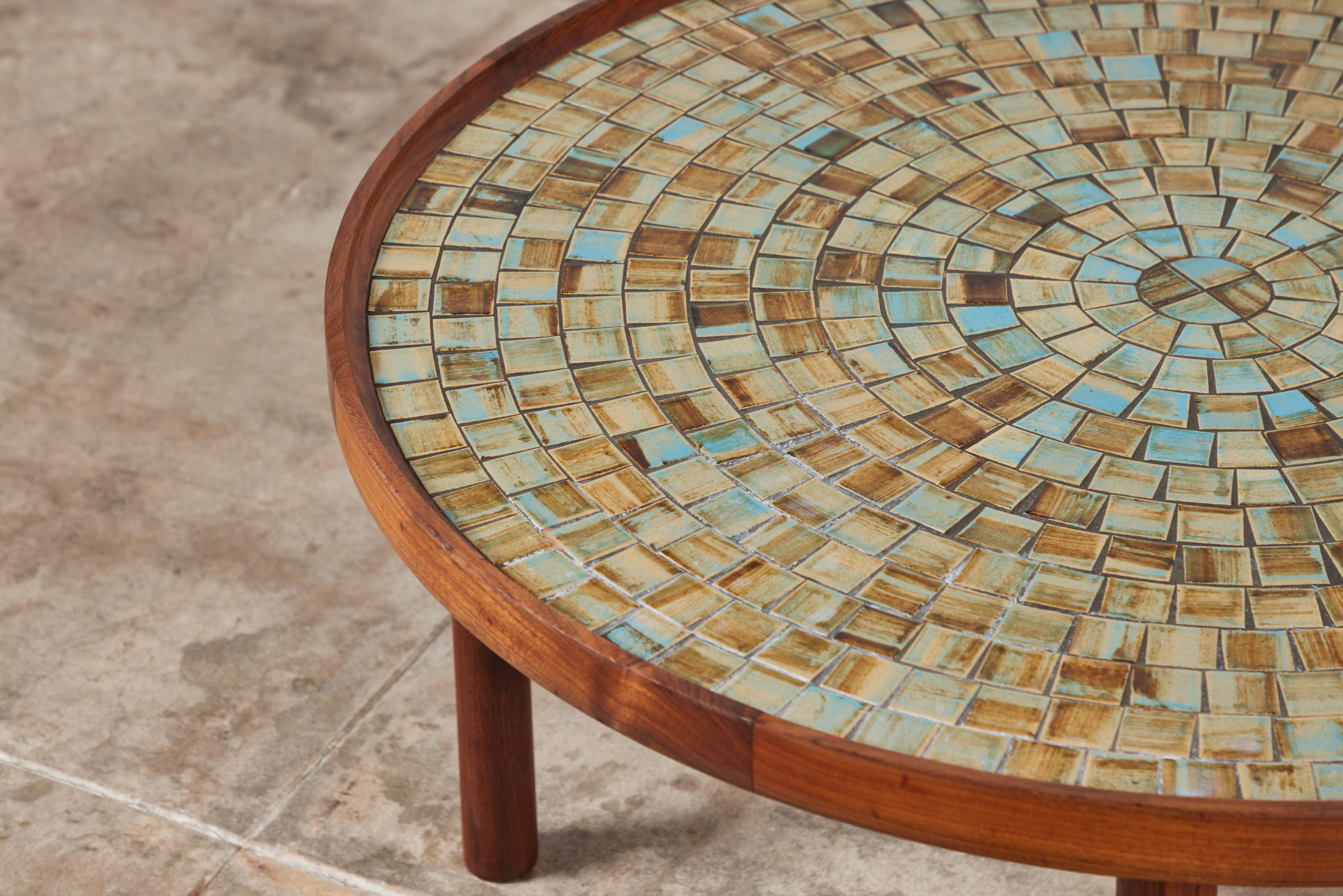 Gordon & Jane Martz Round Mosaic Tile Coffee Table 2