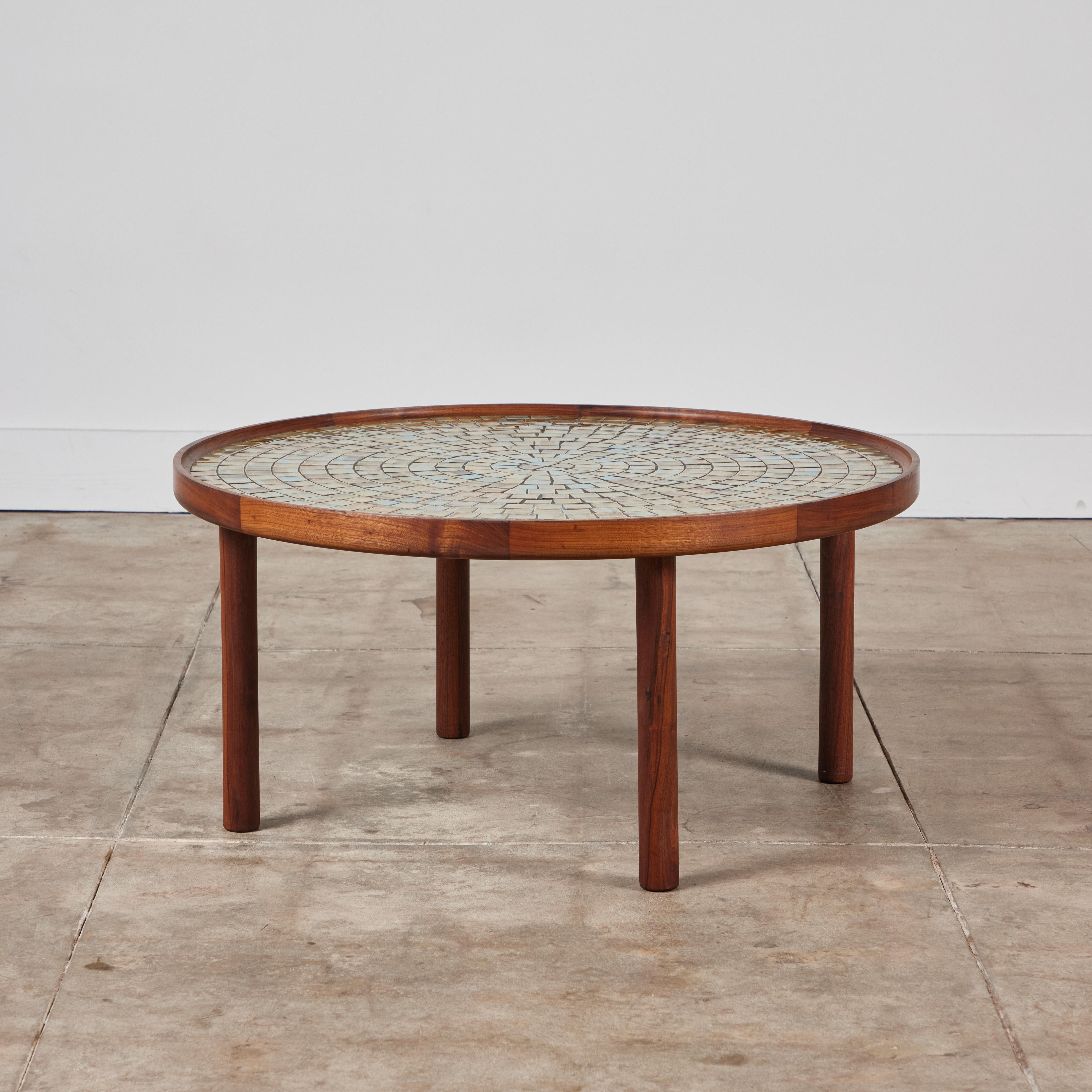 Mid-Century Modern Gordon & Jane Martz Round Mosaic Tile Coffee Table