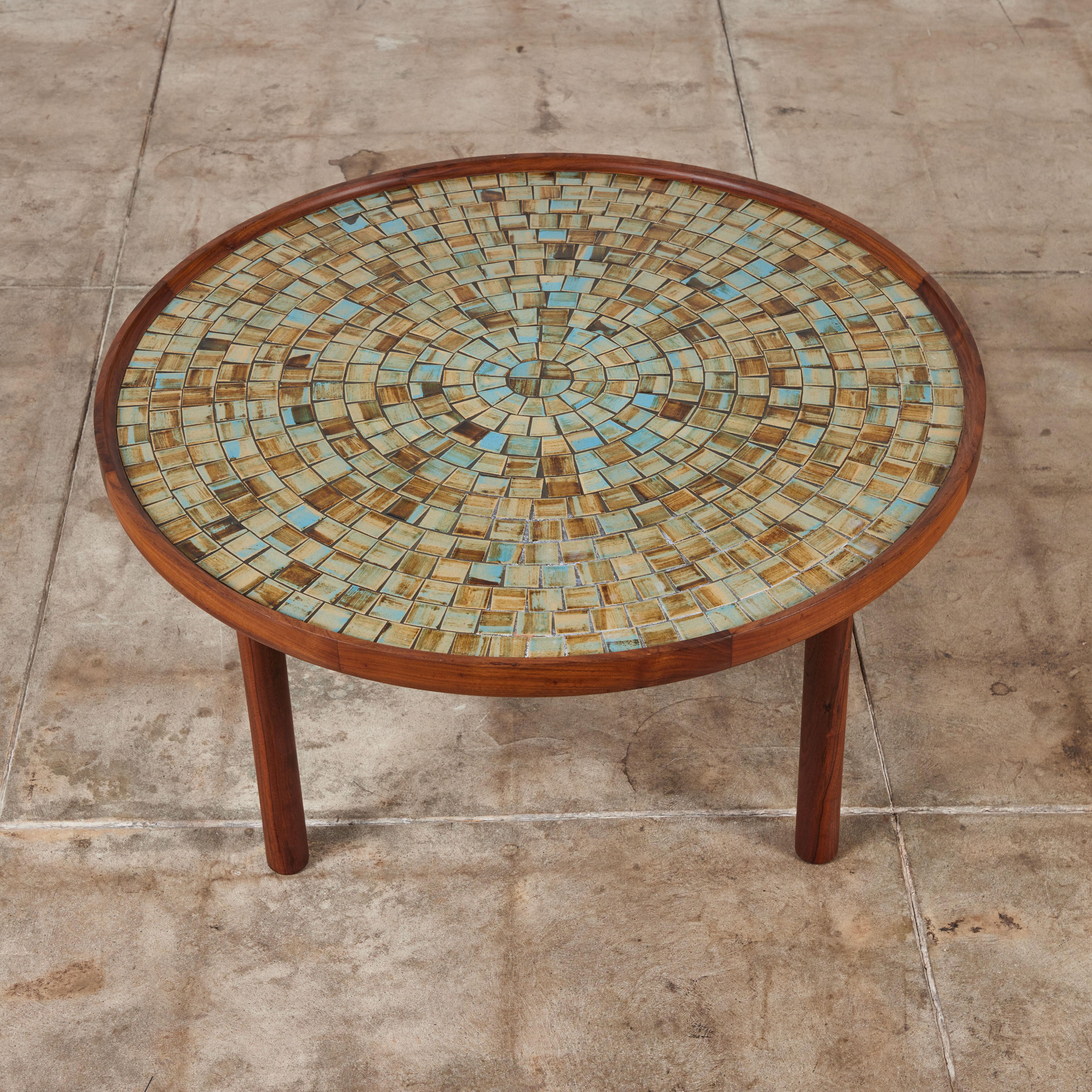 20th Century Gordon & Jane Martz Round Mosaic Tile Coffee Table