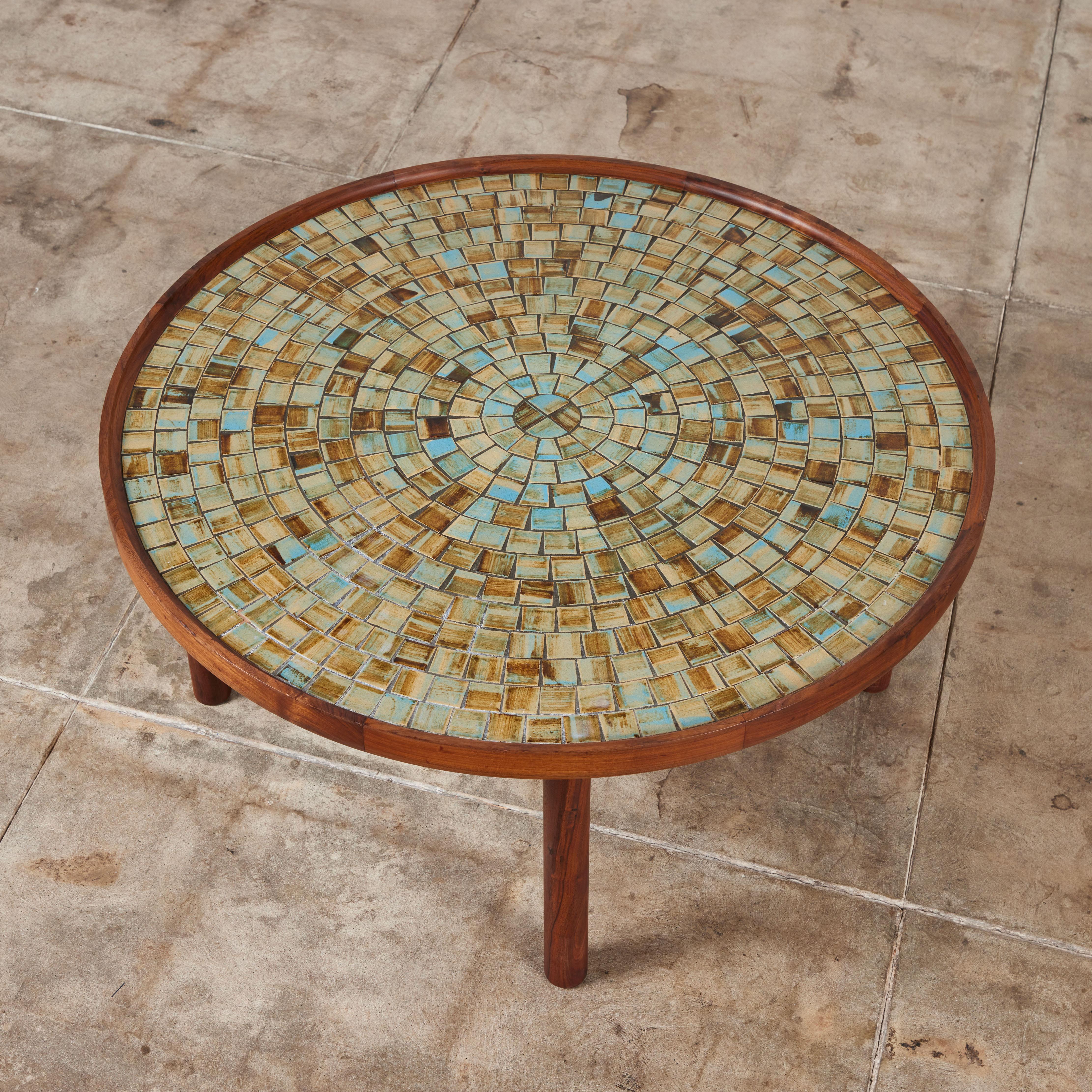 Ceramic Gordon & Jane Martz Round Mosaic Tile Coffee Table