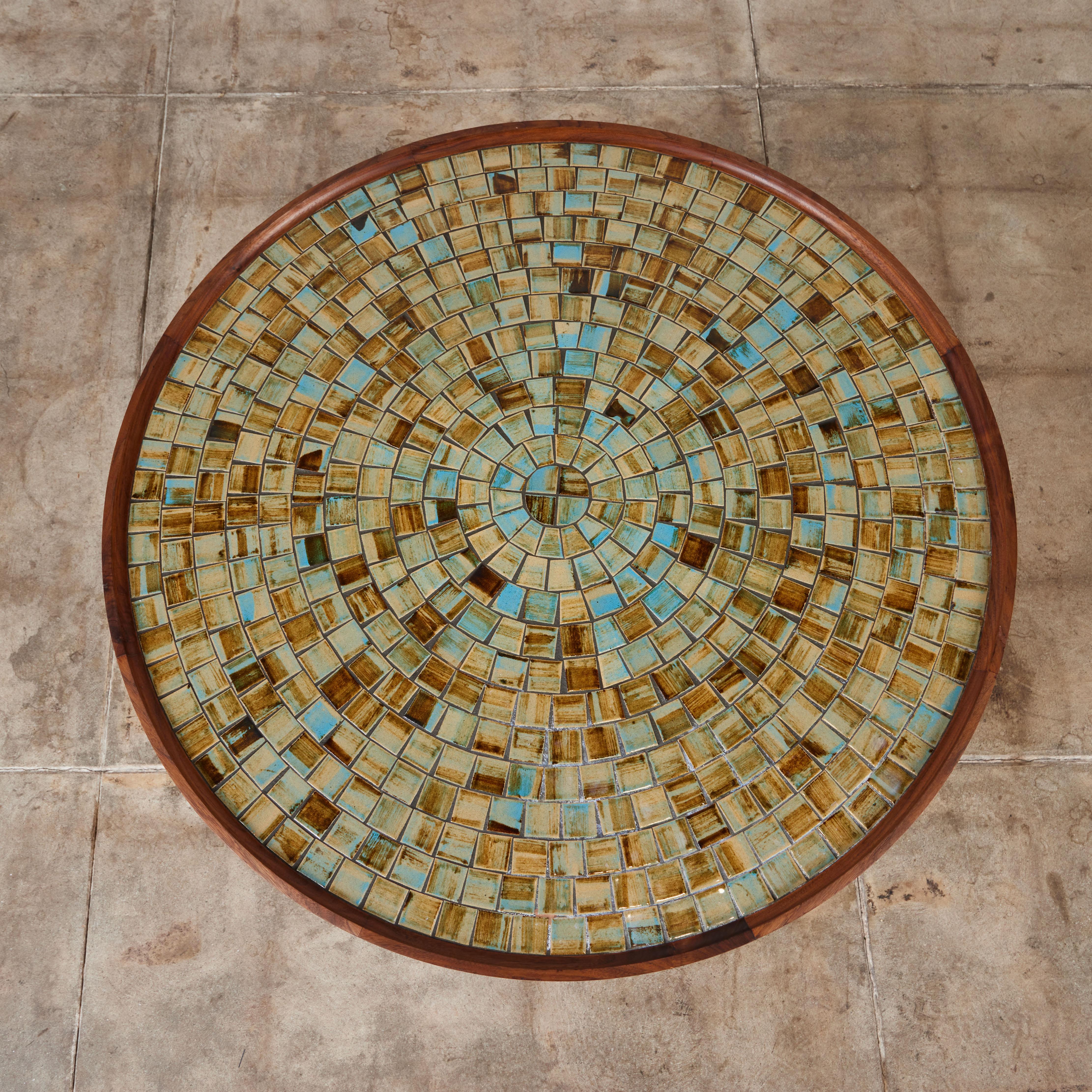 Gordon & Jane Martz Round Mosaic Tile Coffee Table 1