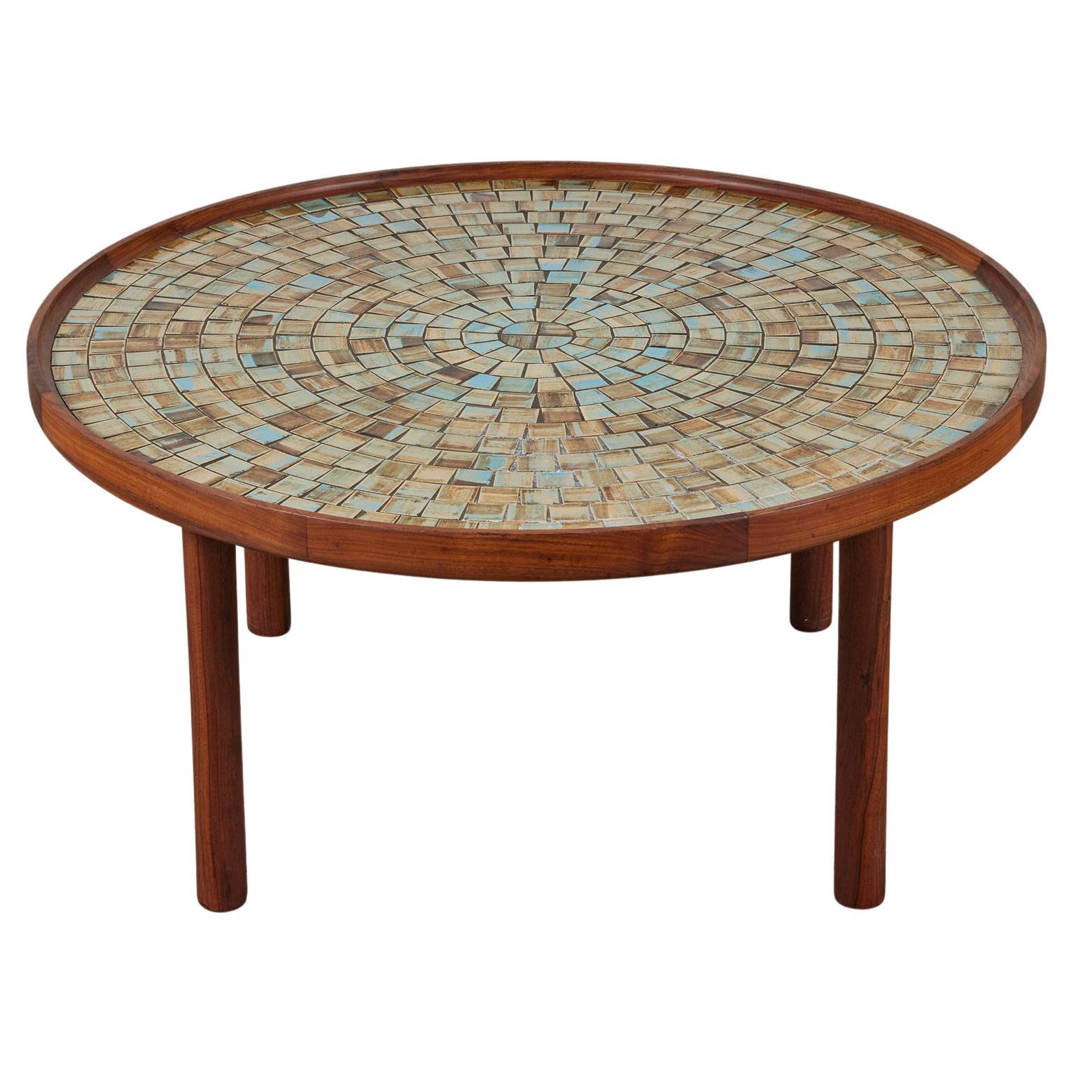 Gordon and Jane Martz Rectangular Coffee Table with Oak Mosaic Inlay