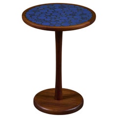 Gordon & Jane Martz Royal Blue Coin Tile Mosaic Side Table