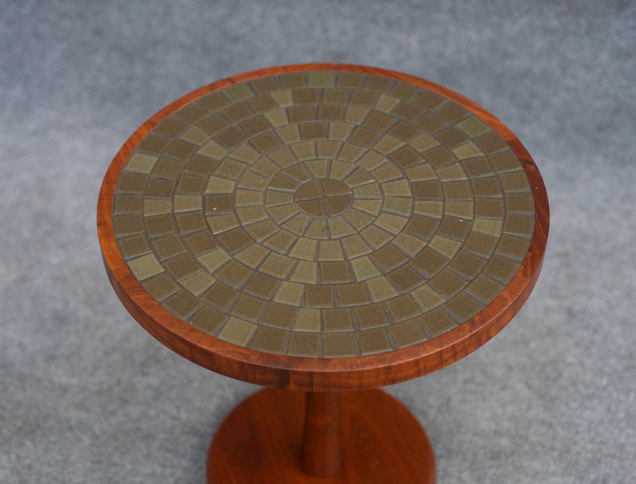 Gordon & Jane Martz Side Table or Occasional Table Figured Walnut & Ceramic Tile For Sale 1