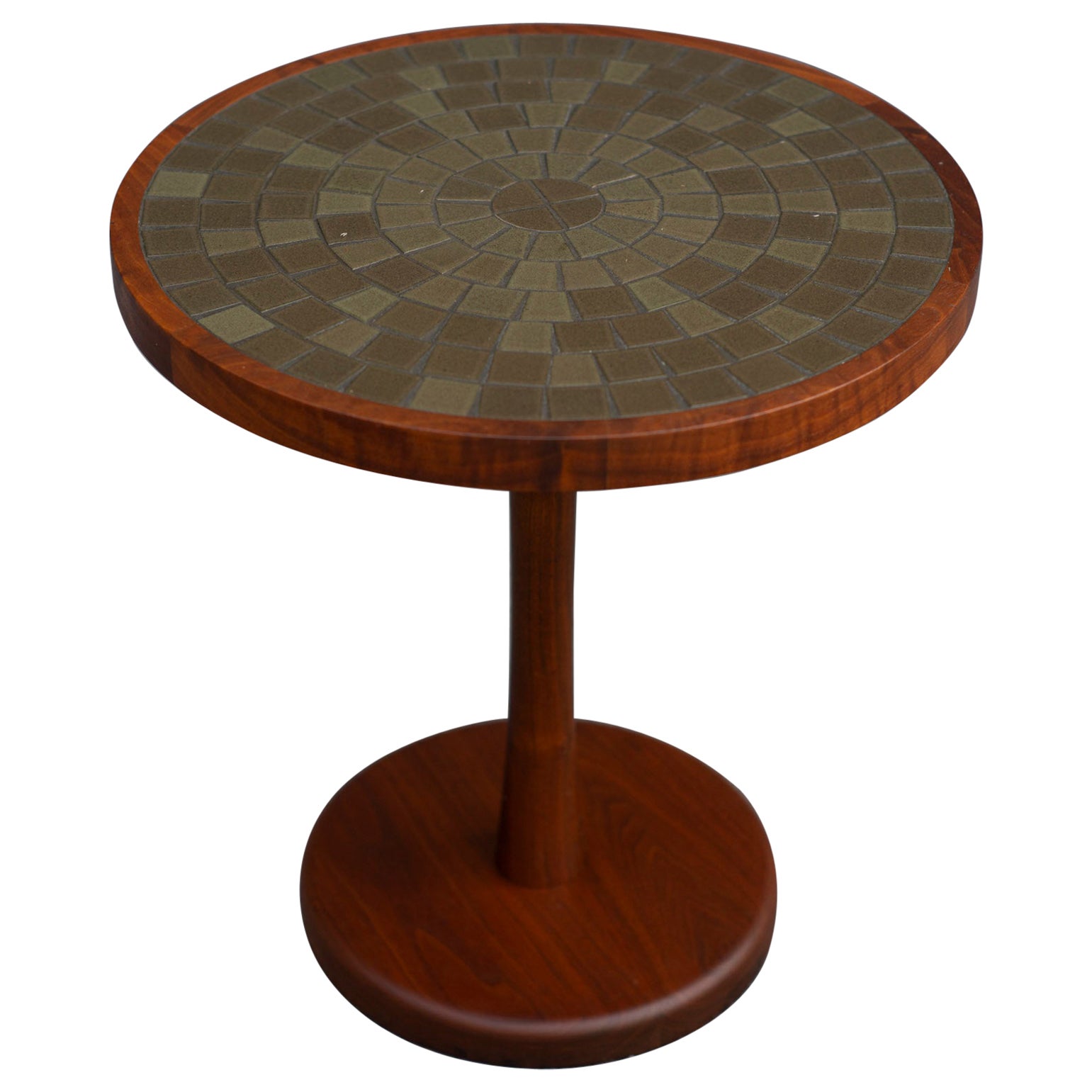Gordon & Jane Martz Side Table or Occasional Table Figured Walnut & Ceramic Tile For Sale