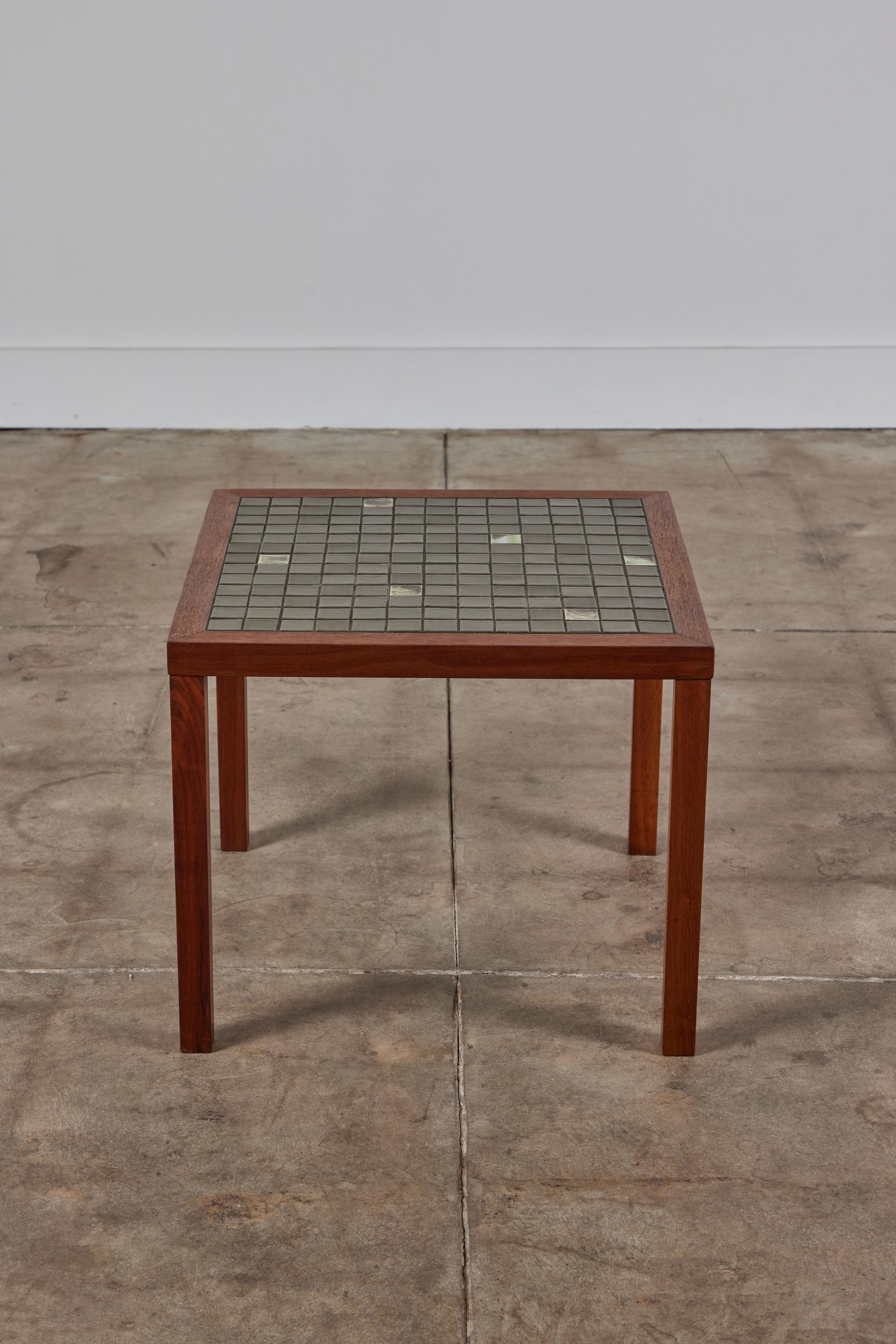 American Gordon & Jane Martz Square Mosaic Tile Side Table For Sale