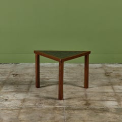 Gordon & Jane Martz Triangular Black Coin Tile Mosaic Side Table