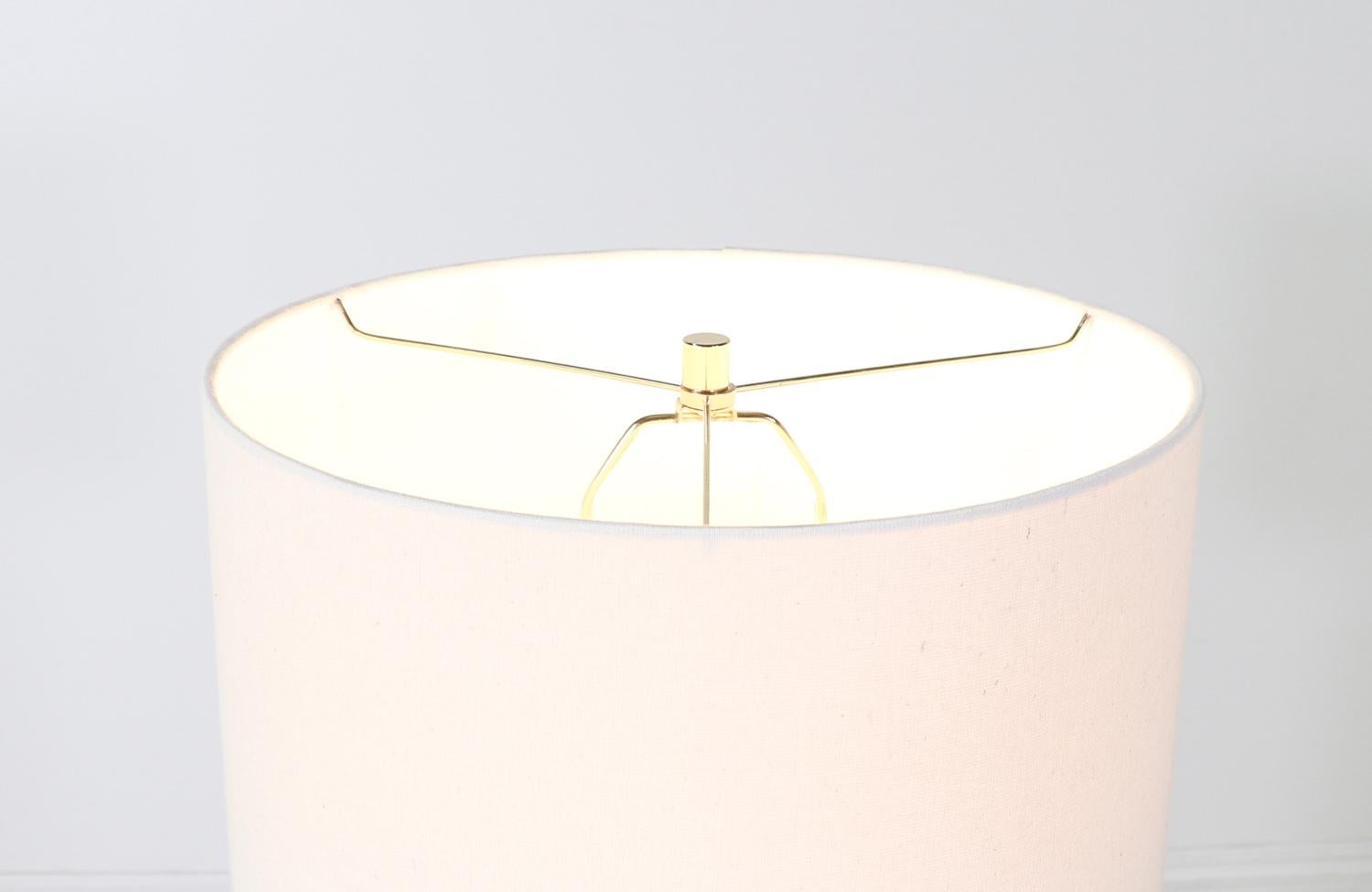 Linen Expertly Restored - Gordon & Jane Martz Walnut Table Lamp for Marshall Studios For Sale