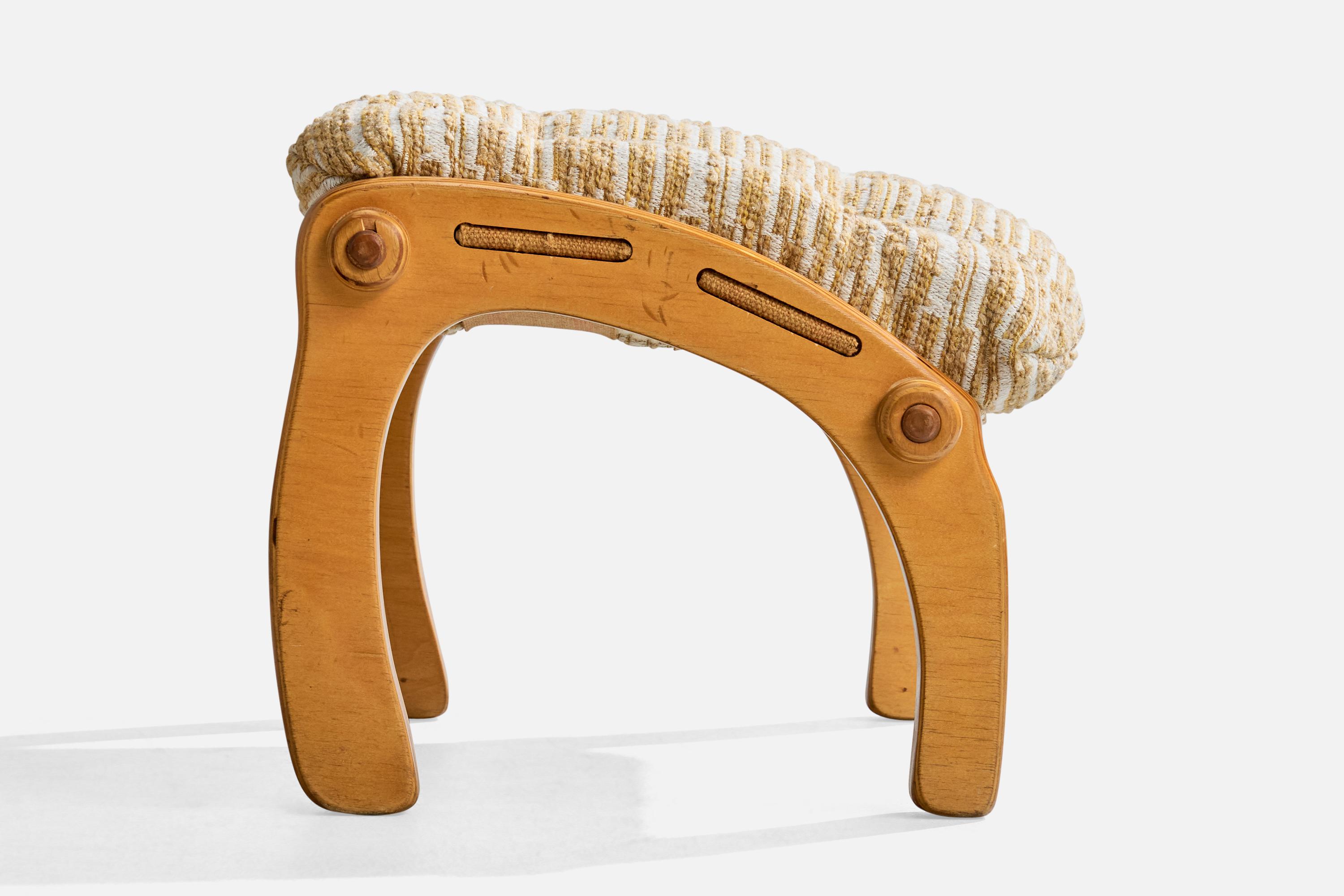 Gordon L. Kyle, Rocking Chair With Ottoman, Wood, Fabric, USA, 1978 en vente 10