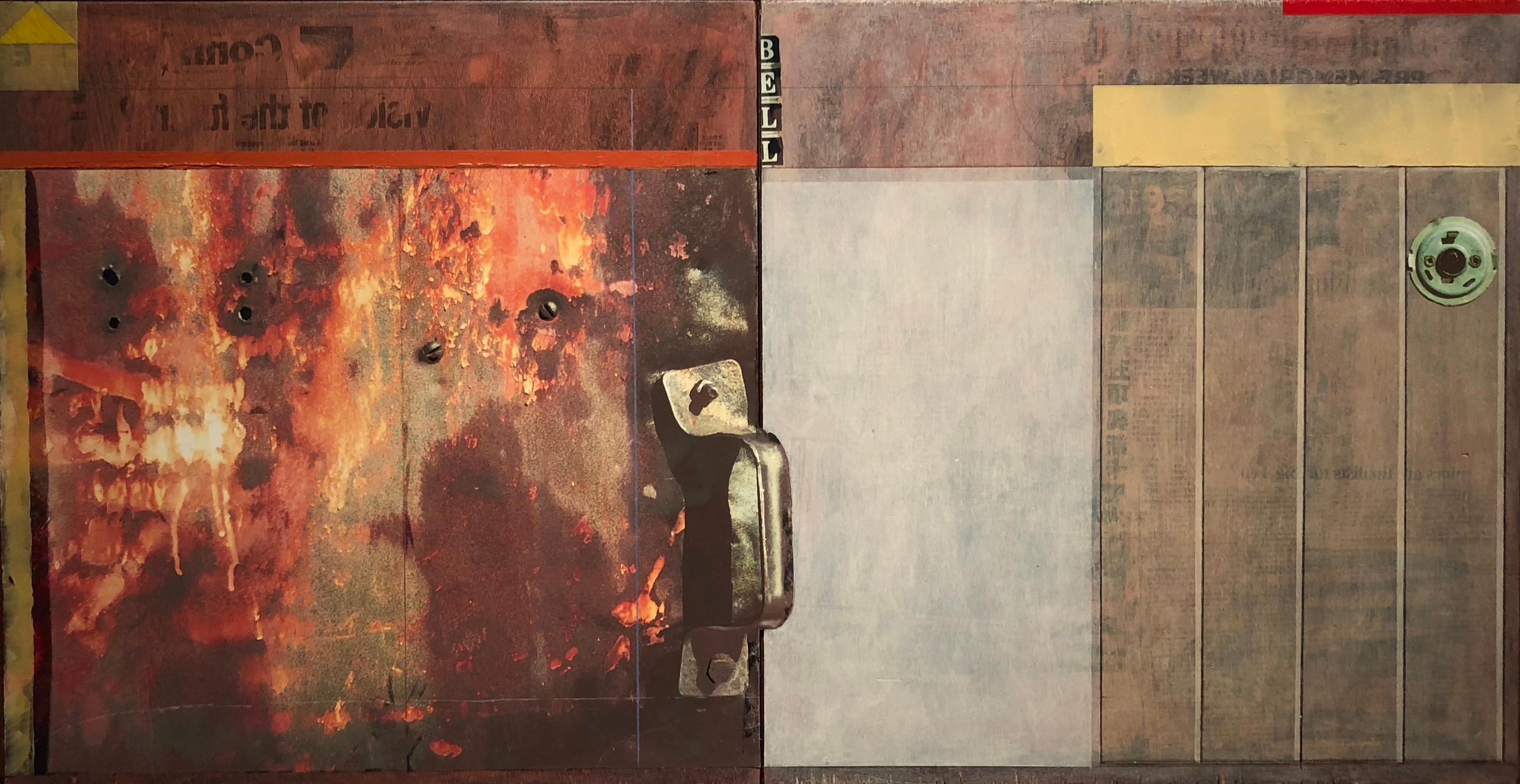 mixed media on panel, "Cleveland Avenue #1", (Collage, Abstraction, Color Field) - Mixed Media Art by Gordon Lee