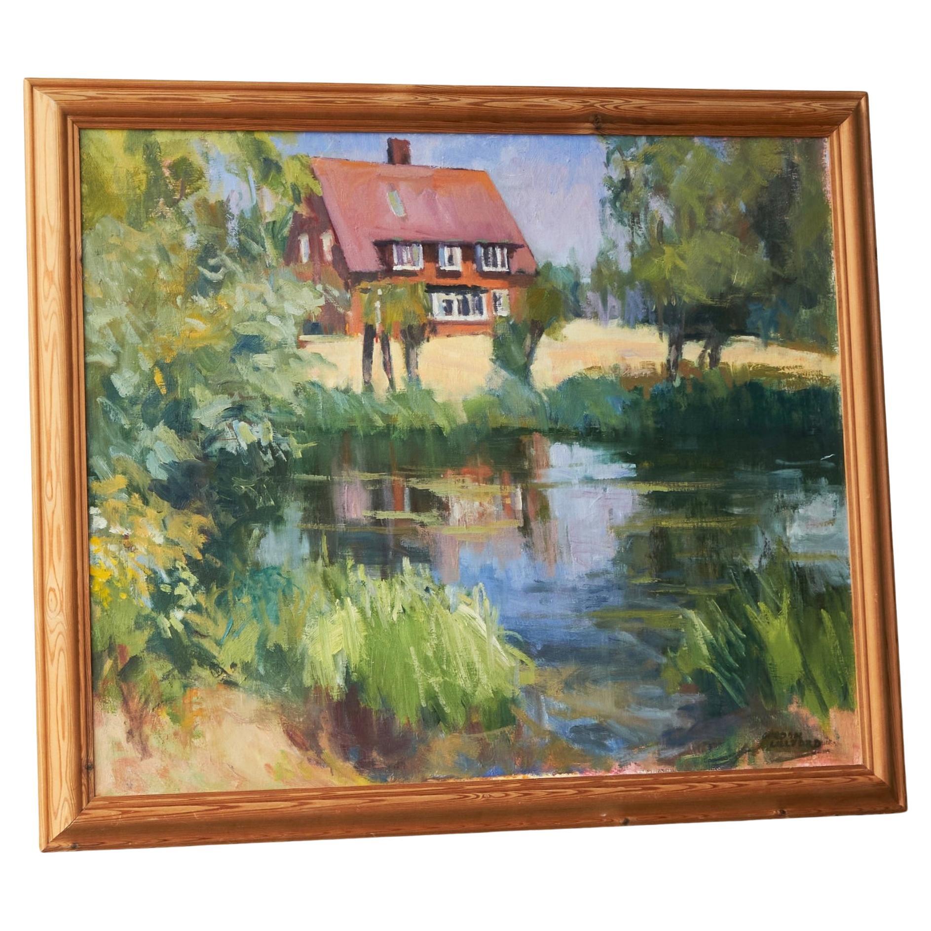 Gordon Lillford Landscape with Pond Oil on Board United Kingdom 1950s