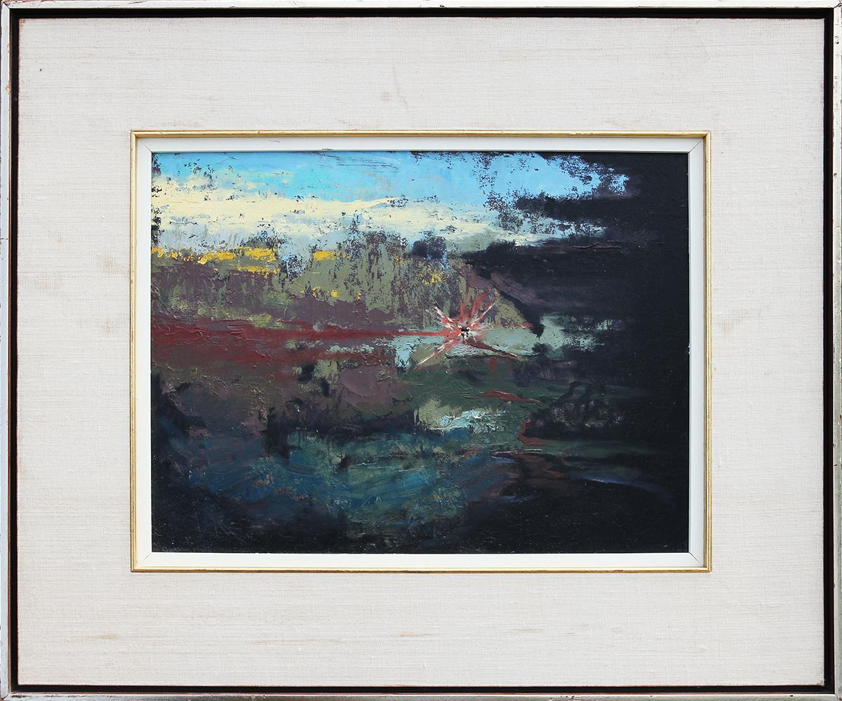 Gordon MacDonald Landscape Painting - "Halifax" Dark Toned Abstract Expressionist Landscape