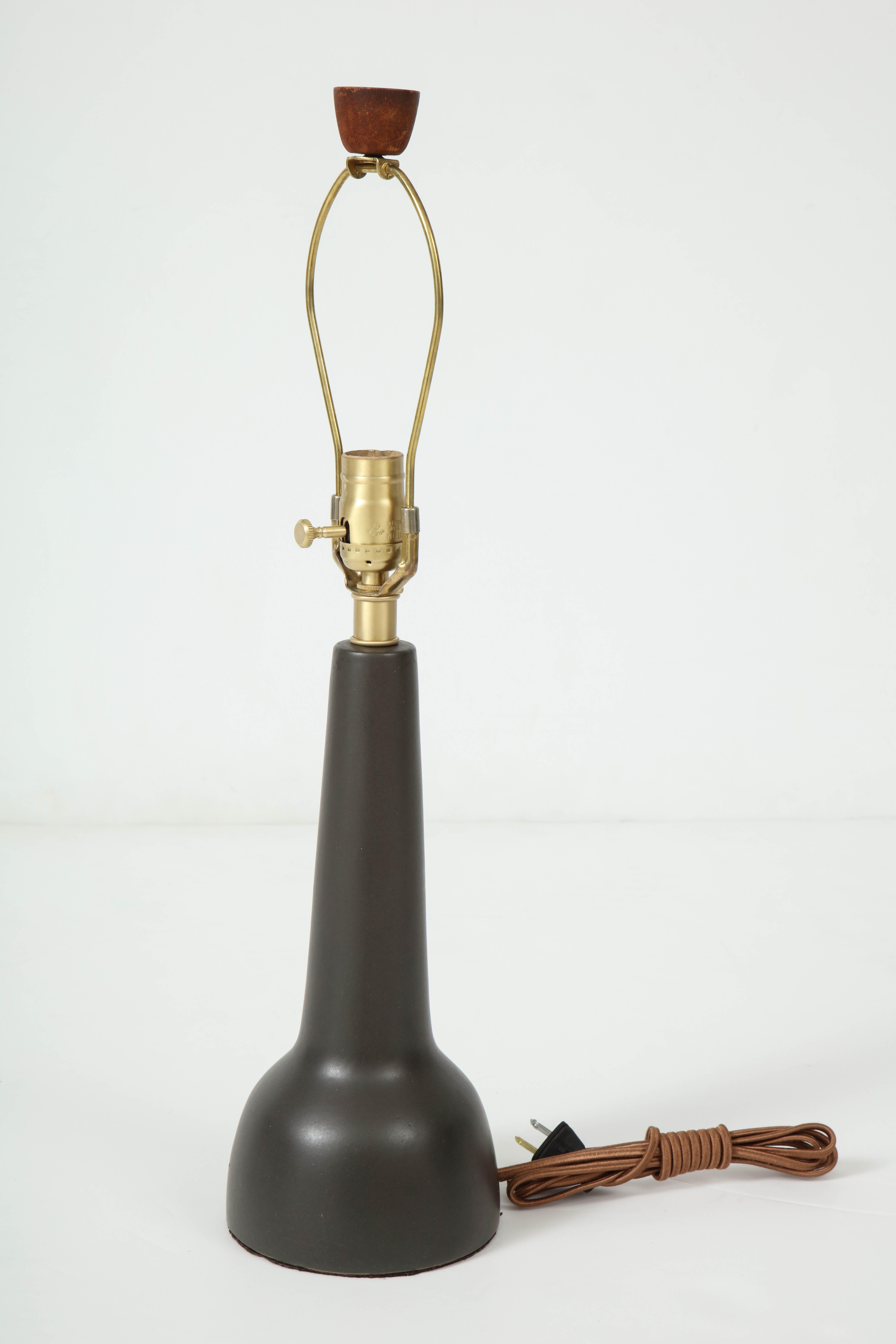 Glazed Gordon Martz Brown Ceramic Lamps