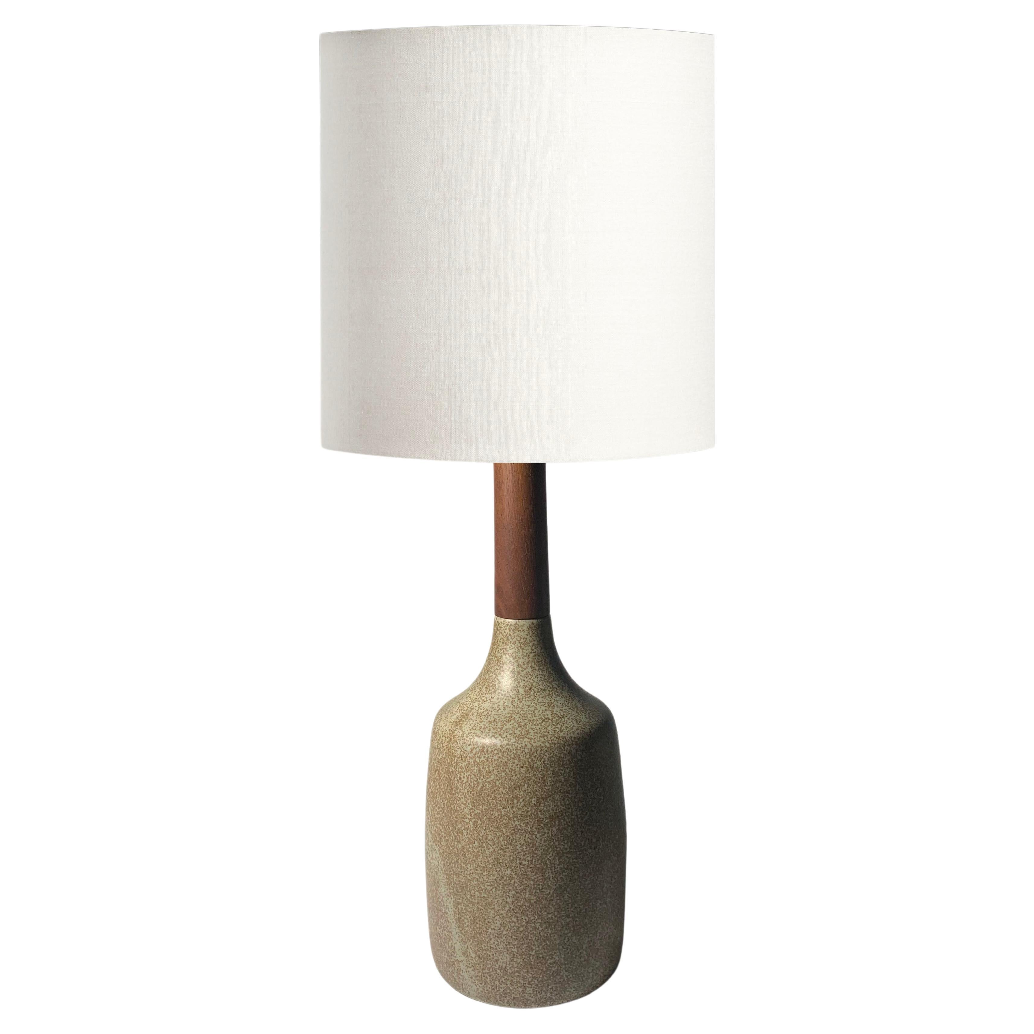Gordon Martz Candlestick Ceramic and Wood table lamp Lamp For Sale