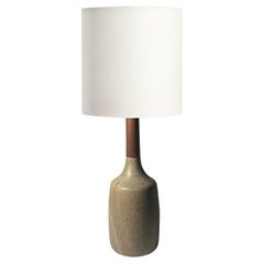 Retro Gordon Martz Candlestick Ceramic and Wood table lamp Lamp