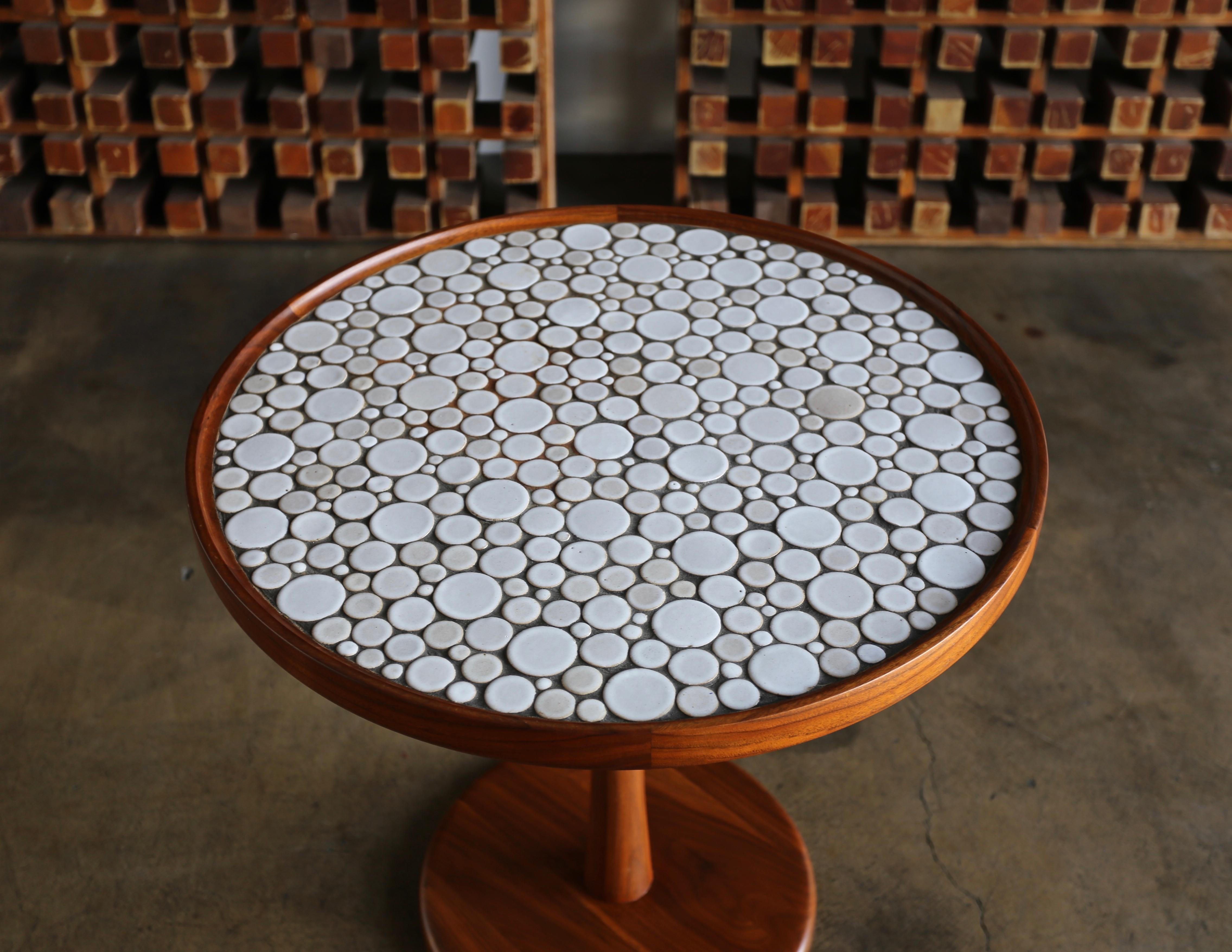 Mid-Century Modern Gordon Martz Ceramic Tile-Top Occasional Table, circa 1960