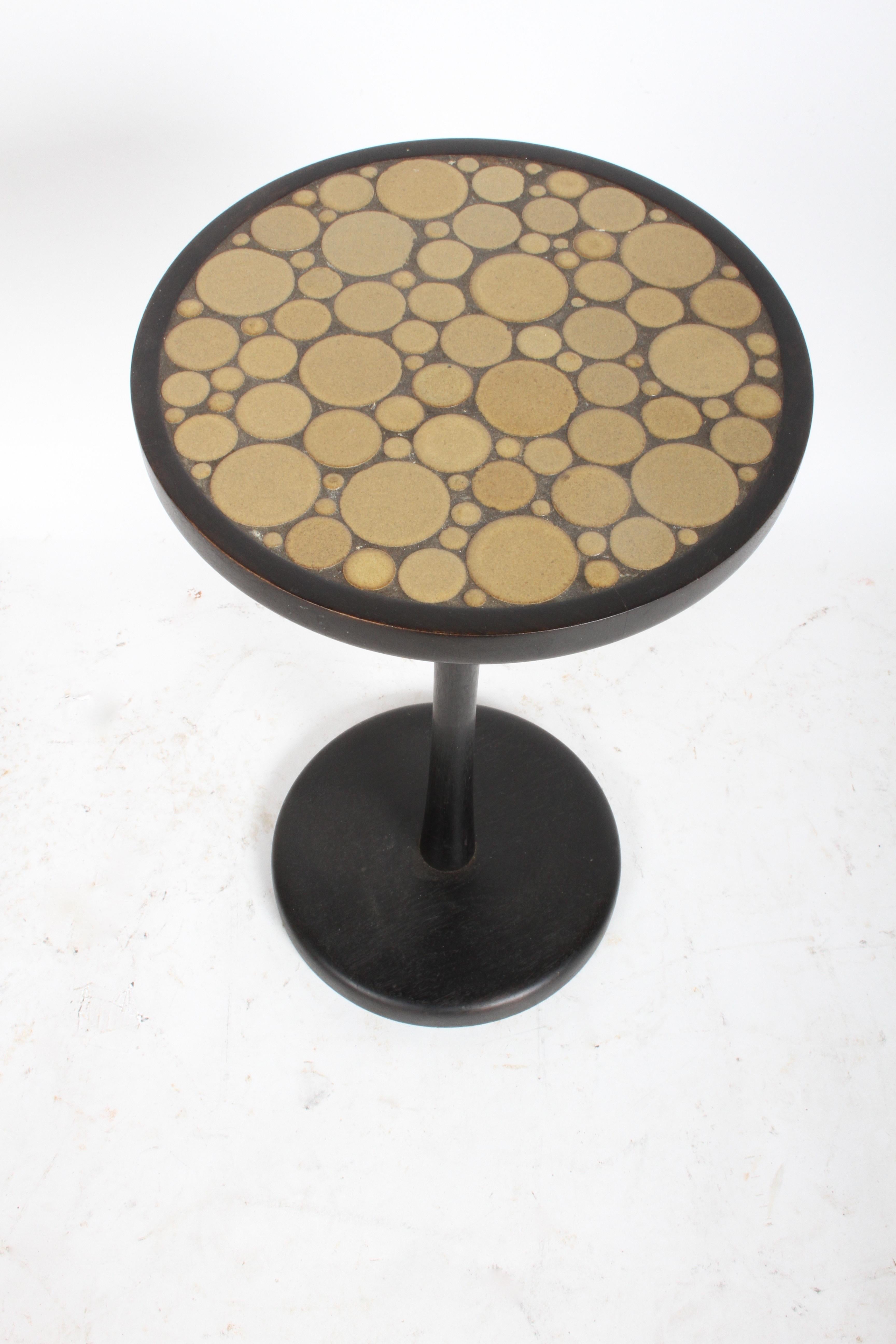 Gordon Martz Ceramic Tile Top Pedestal or Occasional Table  In Good Condition In St. Louis, MO