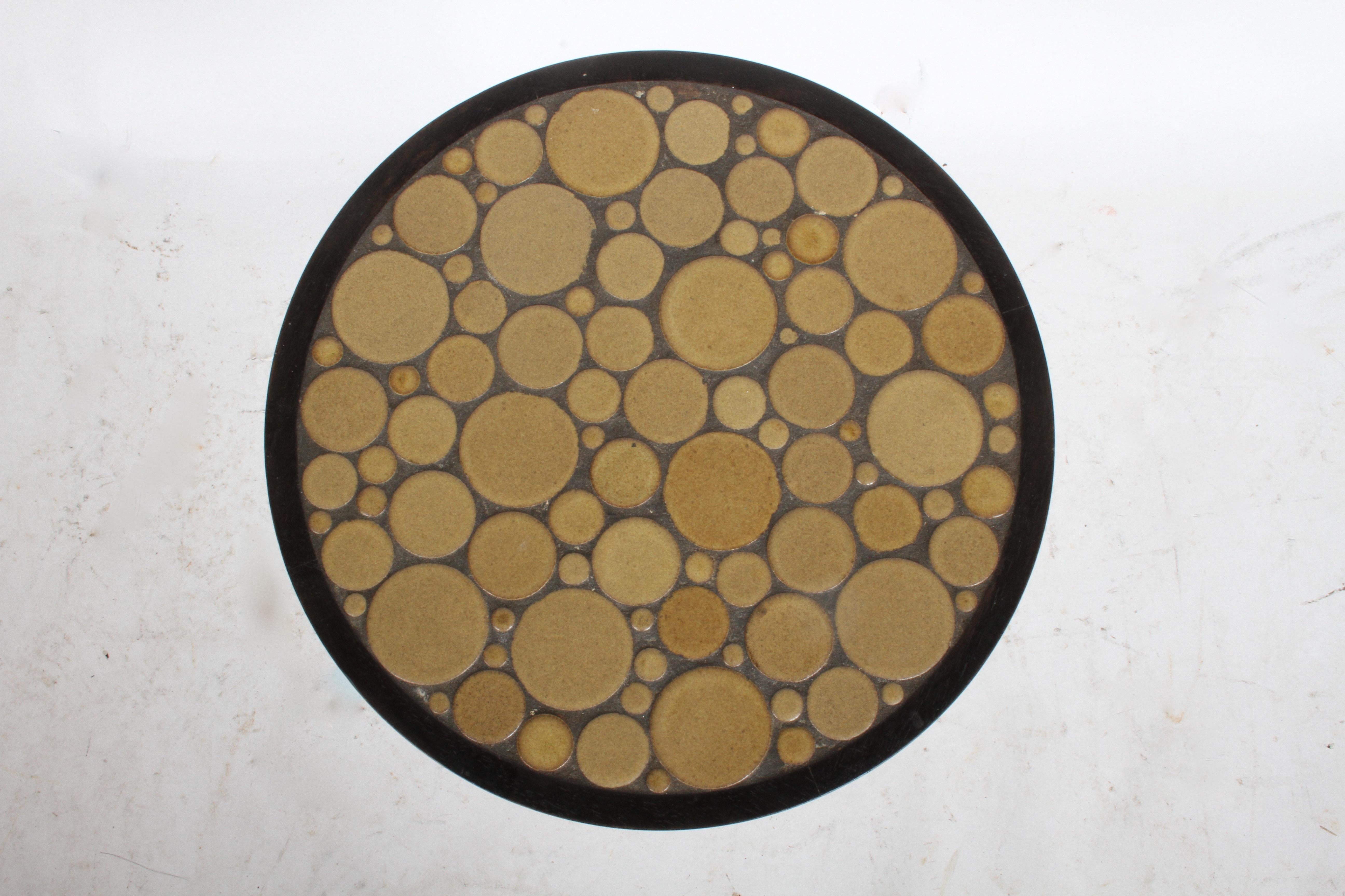 Gordon Martz Ceramic Tile Top Pedestal or Occasional Table  1