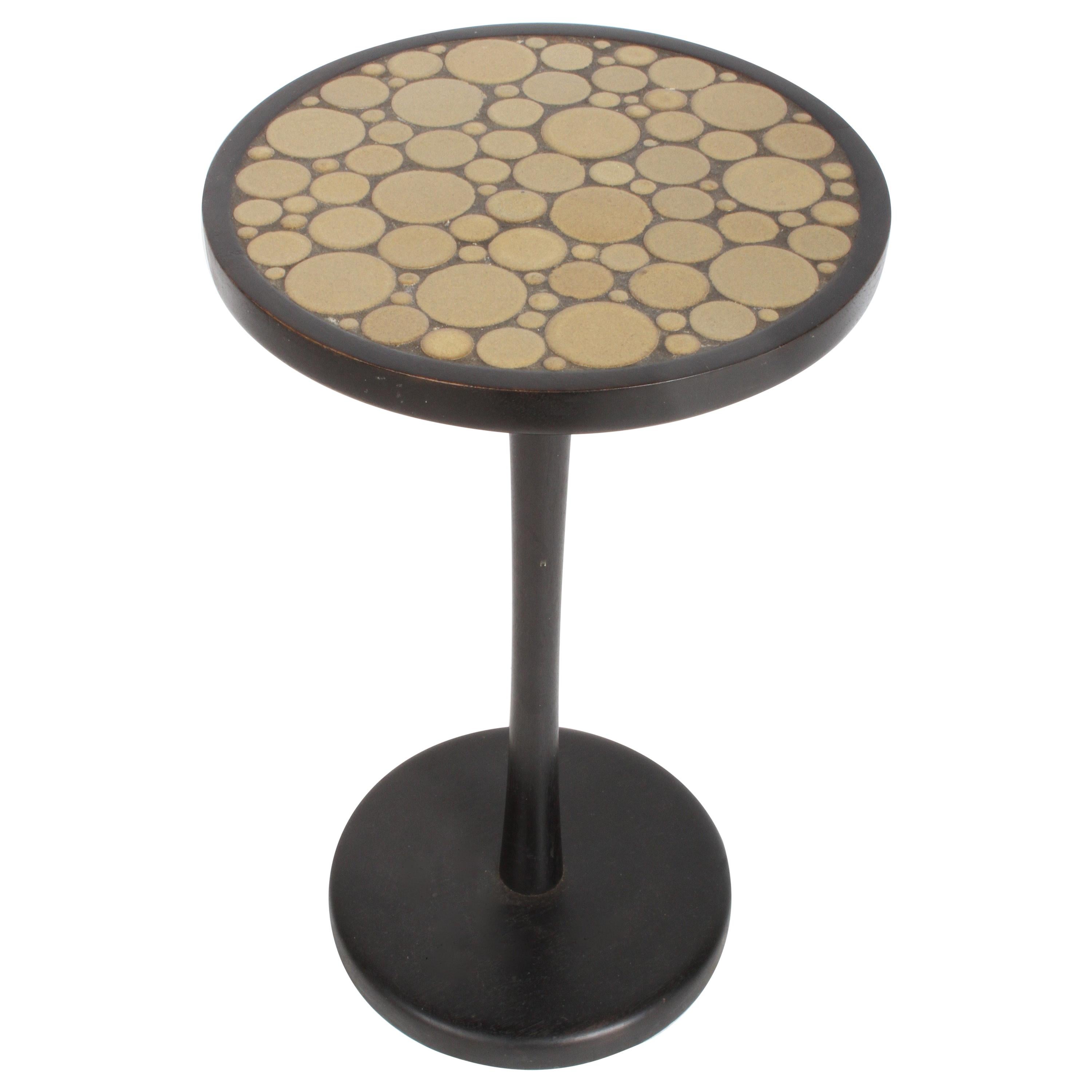 Gordon Martz Ceramic Tile Top Pedestal or Occasional Table 