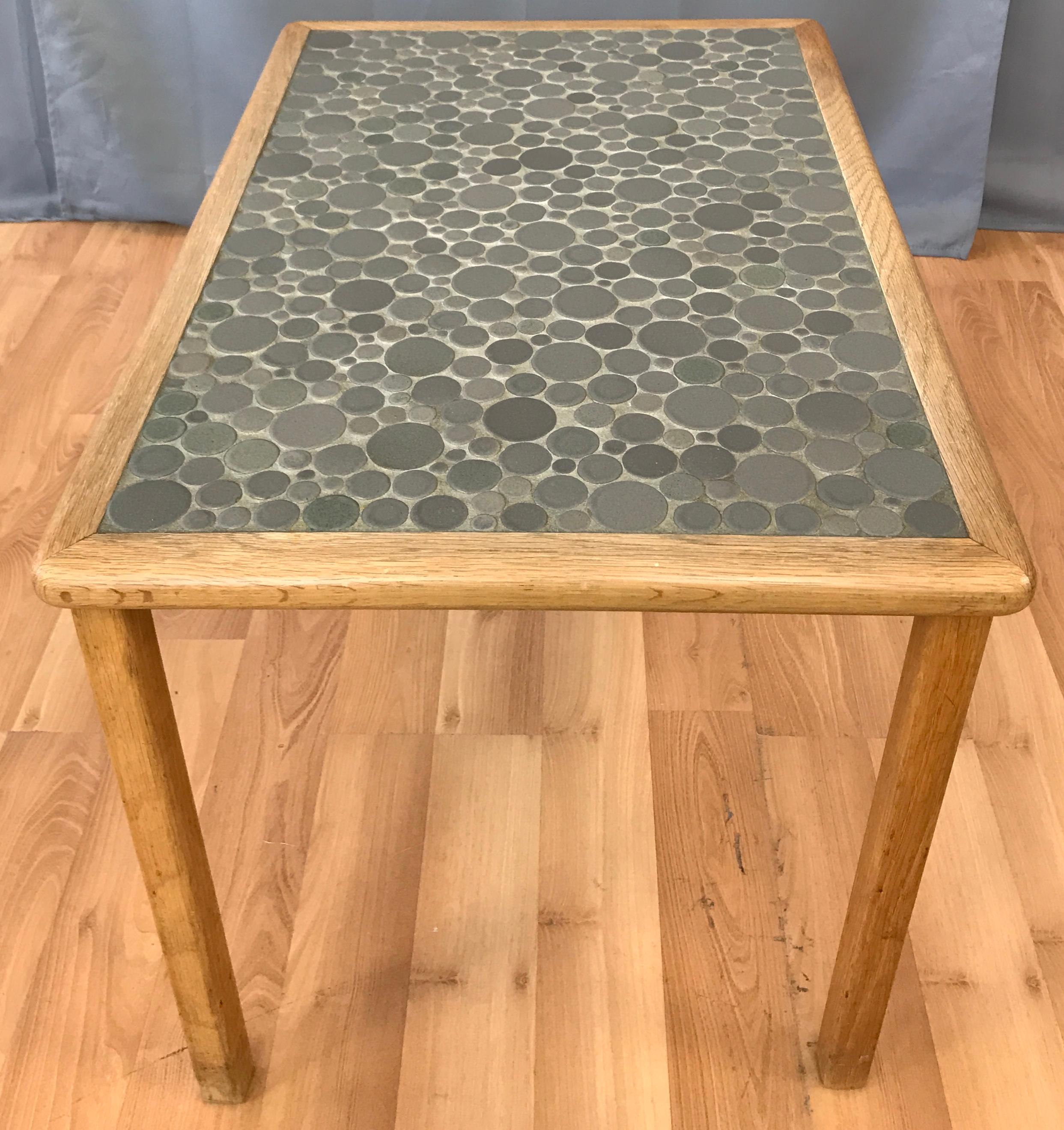 Gordon Martz Ceramic Tile Top Side Table for Marshall Studios In Good Condition In San Francisco, CA