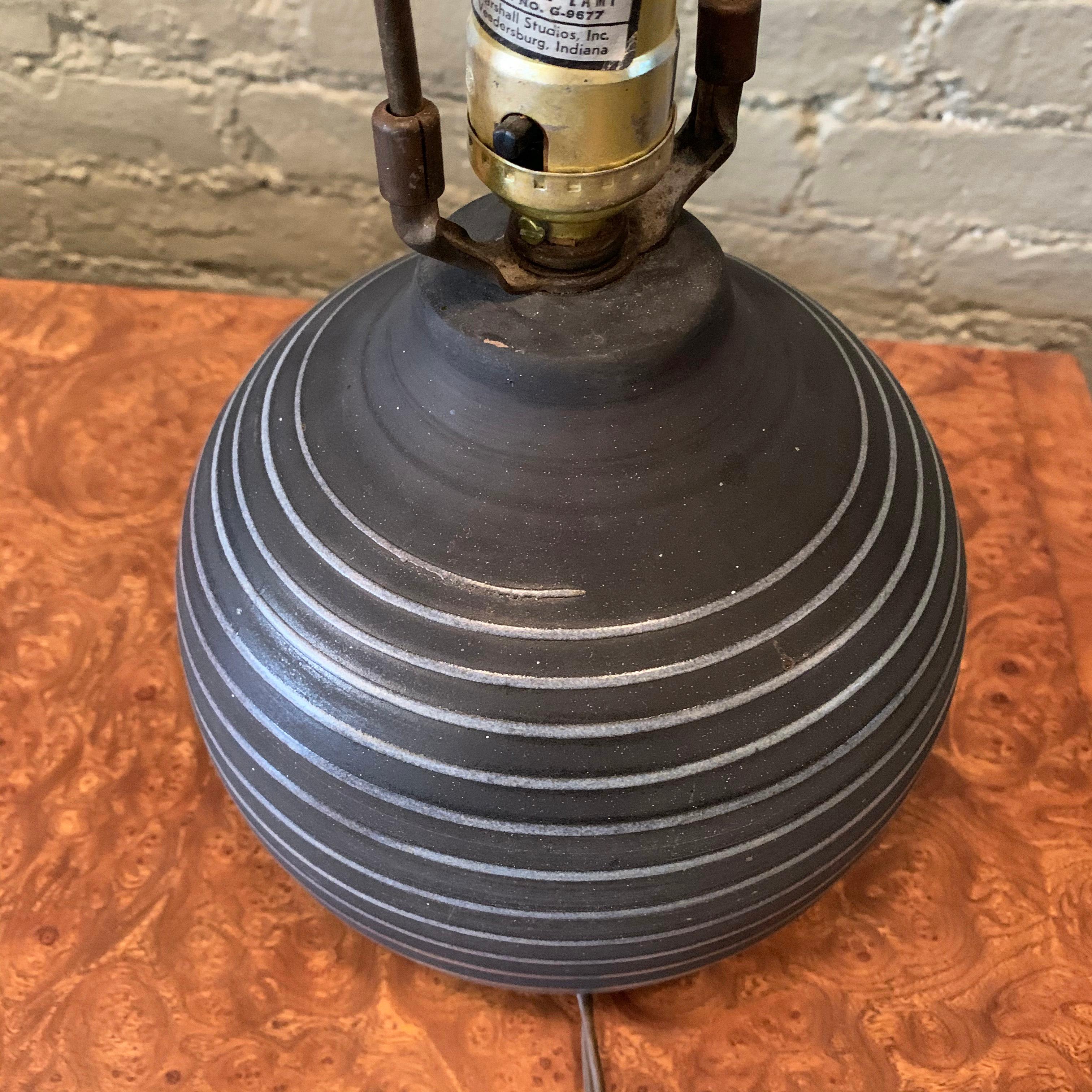 American Gordon Martz Marshall Studios Art Pottery Gourd Shape Table Lamp