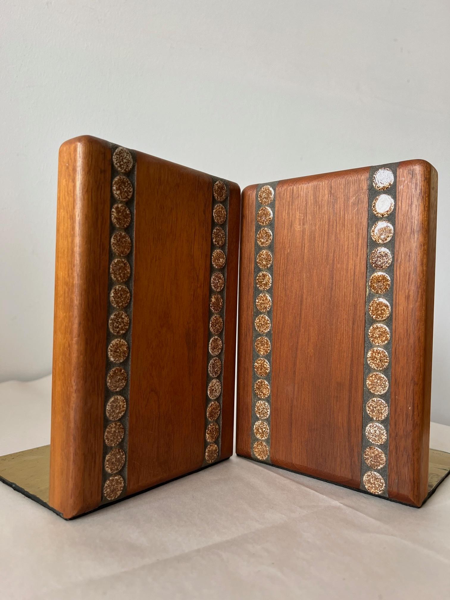 Gordon Martz Marshall Studios Ceramic Bookends ca' 1950's In Good Condition For Sale In St.Petersburg, FL