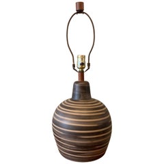 Gordon Martz Marshall Studios Swirled Gourd Art Pottery Table Lamp