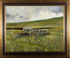 Gordon Metcalfe (b.1935) - 1989 Oil, Sheepfold in Upper Swaledale