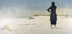 Gordon Metcalfe (b.1935) - 1989 Oil, Waiting On Mira Beach