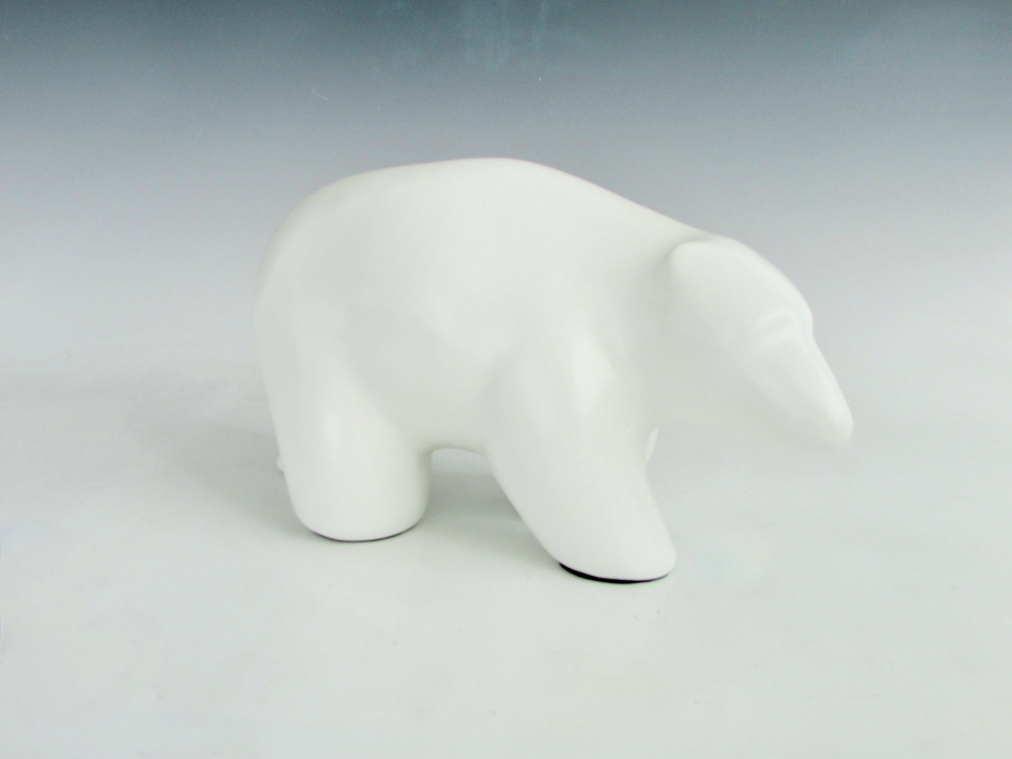 Plaster Polar Bear sculpture Signed Alva '78 .