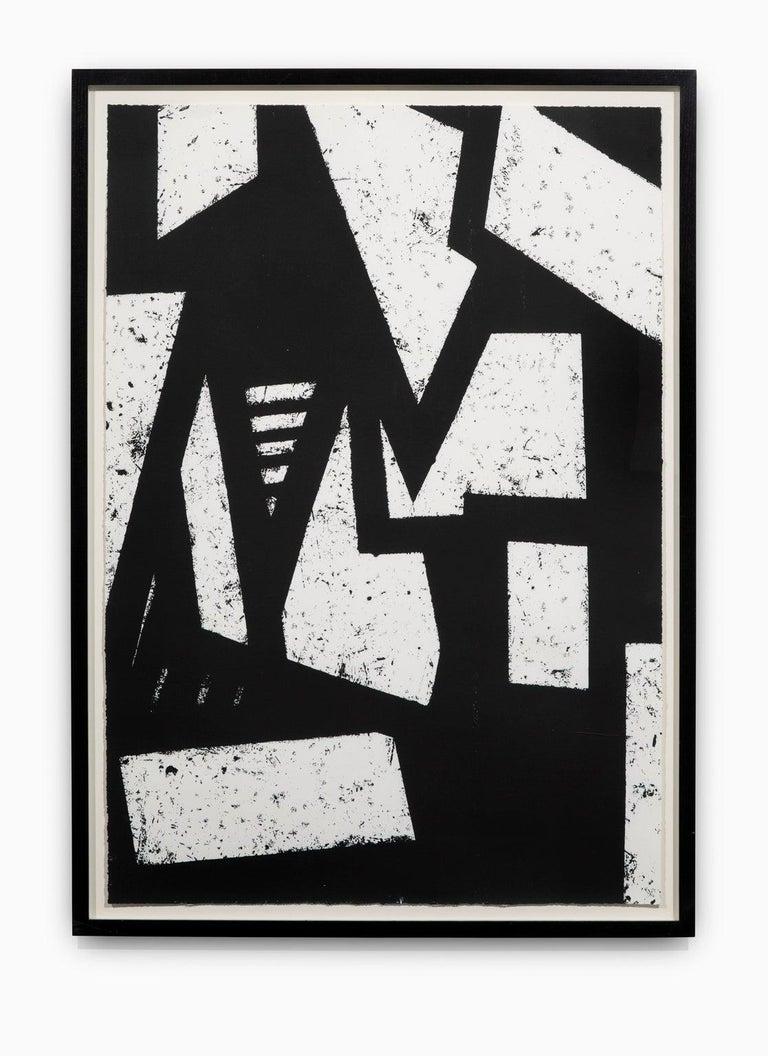 “Six Prints 1972”  Hand Printed Black & White Lithographs - Gray Abstract Print by Gordon Newton