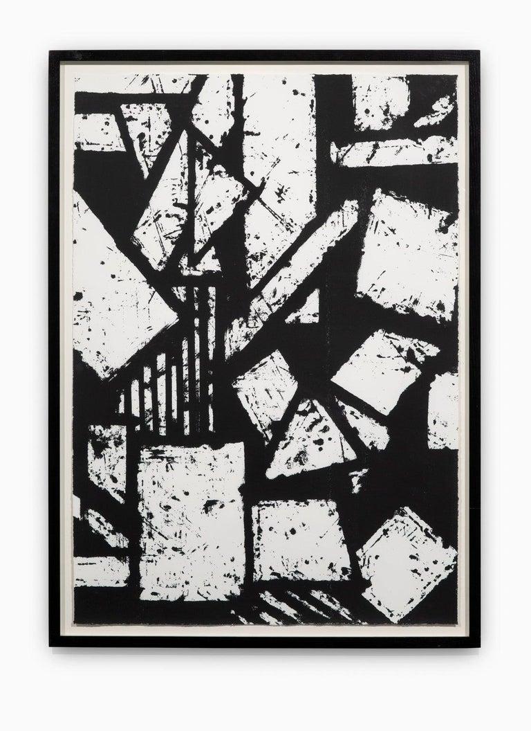 Gordon Newton Abstract Print - “Six Prints 1972”  Hand Printed Black & White Lithographs