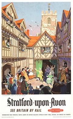 Vintage-Poster „Stratford-upon-Avon“ der britischen Eisenbahn