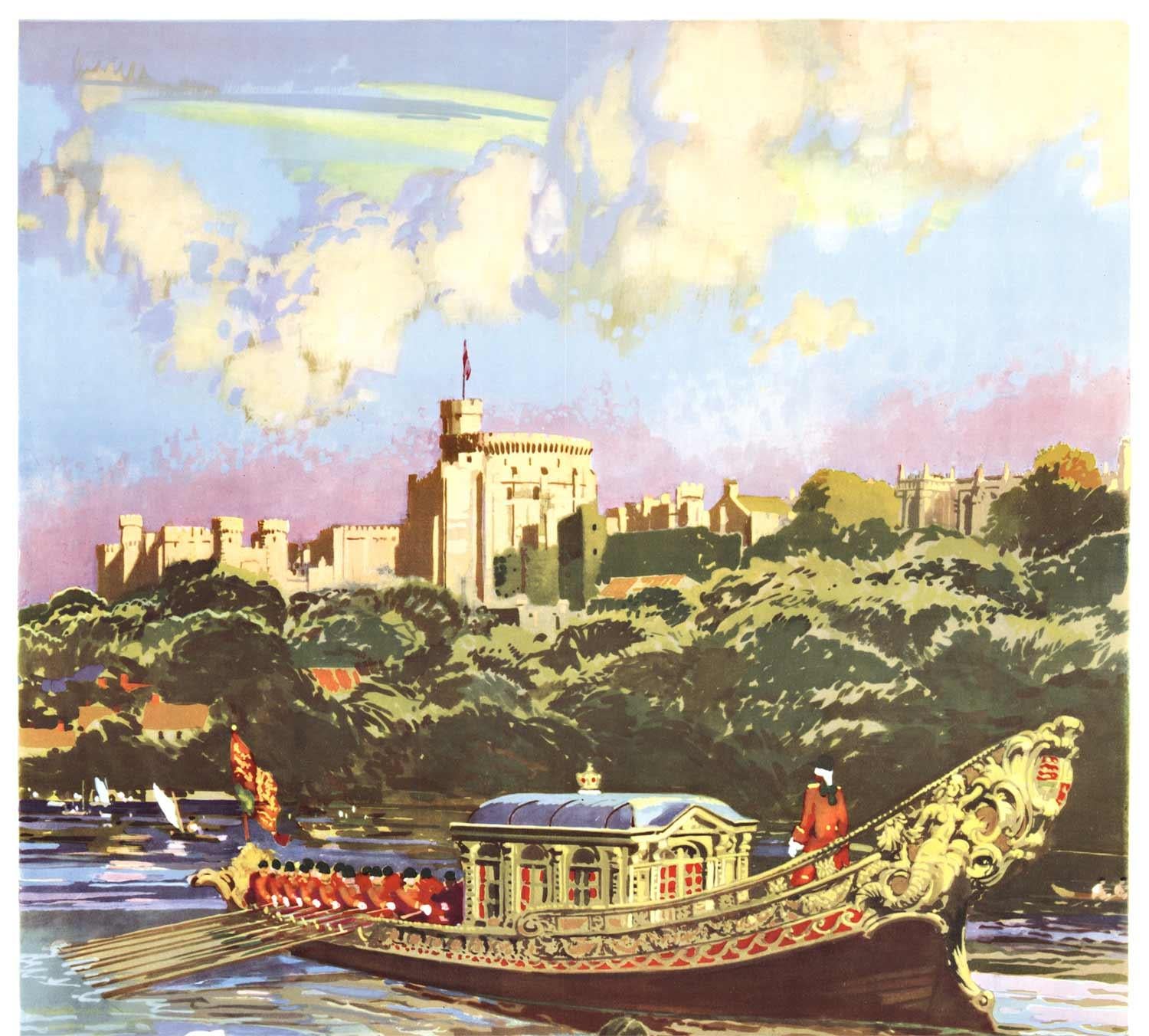 Original Windsor, See Britain by Train vintage poster - Print by Gordon Nicoll