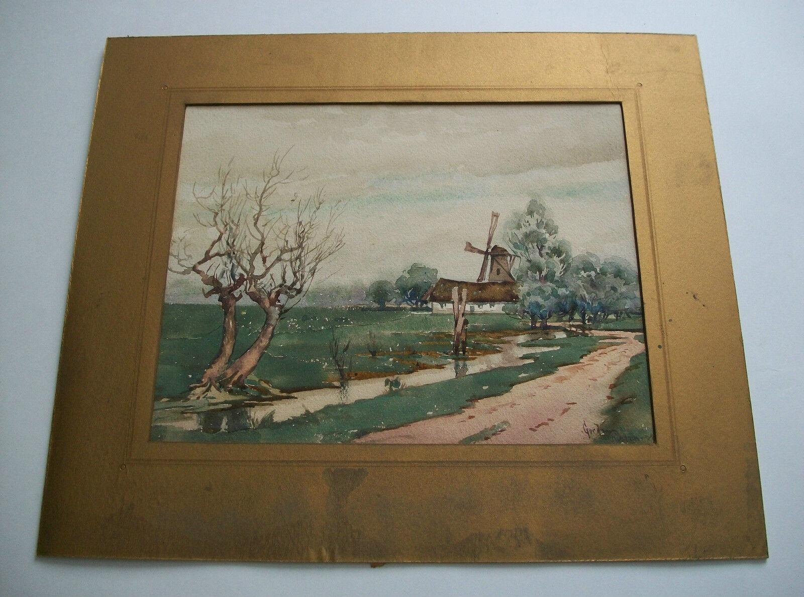 Gordon Nielson, Antique Dutch School Watercolor Painting, Signed, circa 1878 In Good Condition For Sale In Chatham, ON