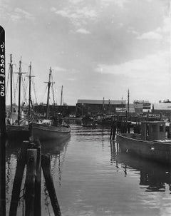 Boîtes de pêche dans le port, Gloucester, MA, juin 1943