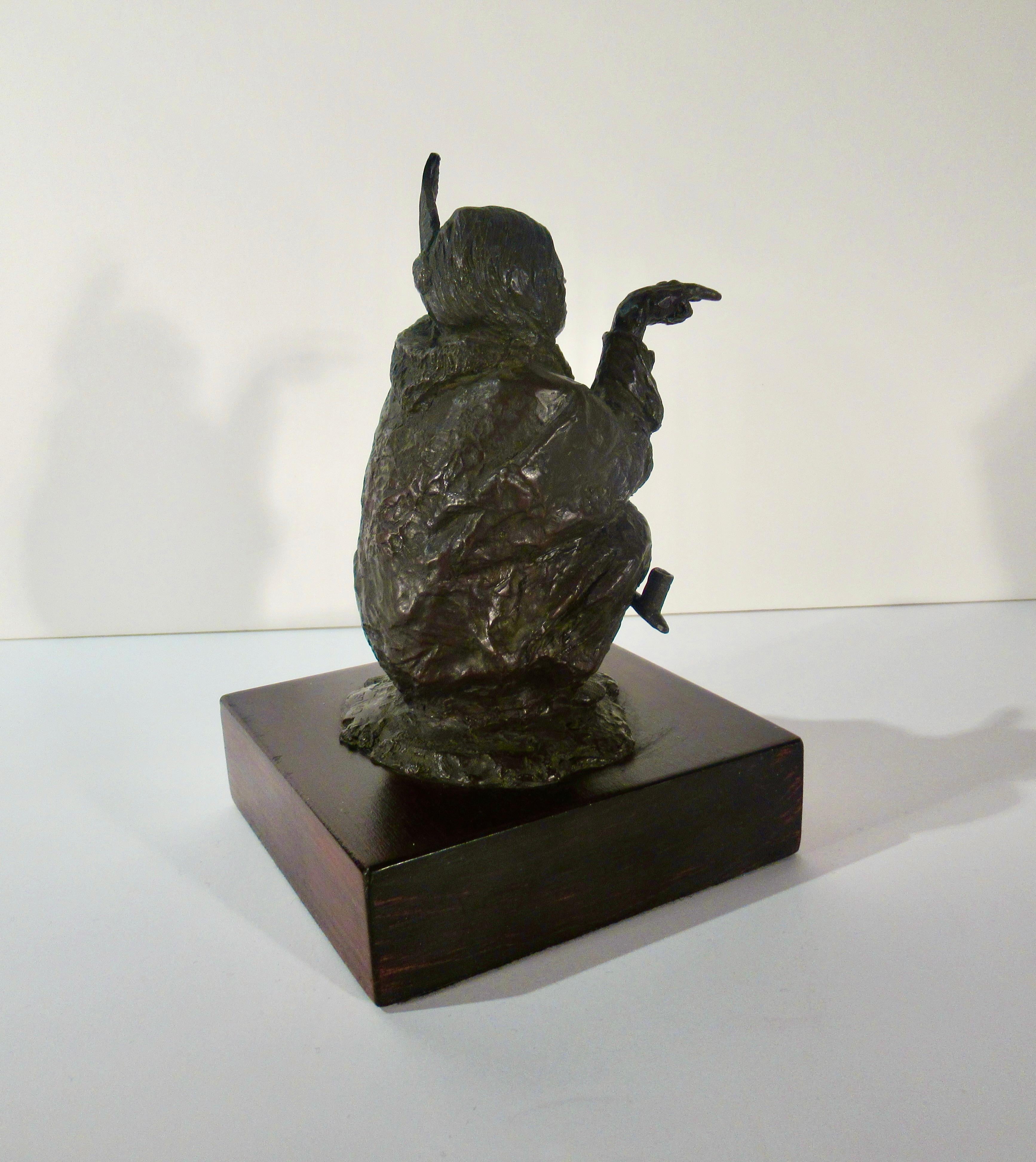 Speaks with Forked Tongue - Gold Figurative Sculpture by Gordon Phillips