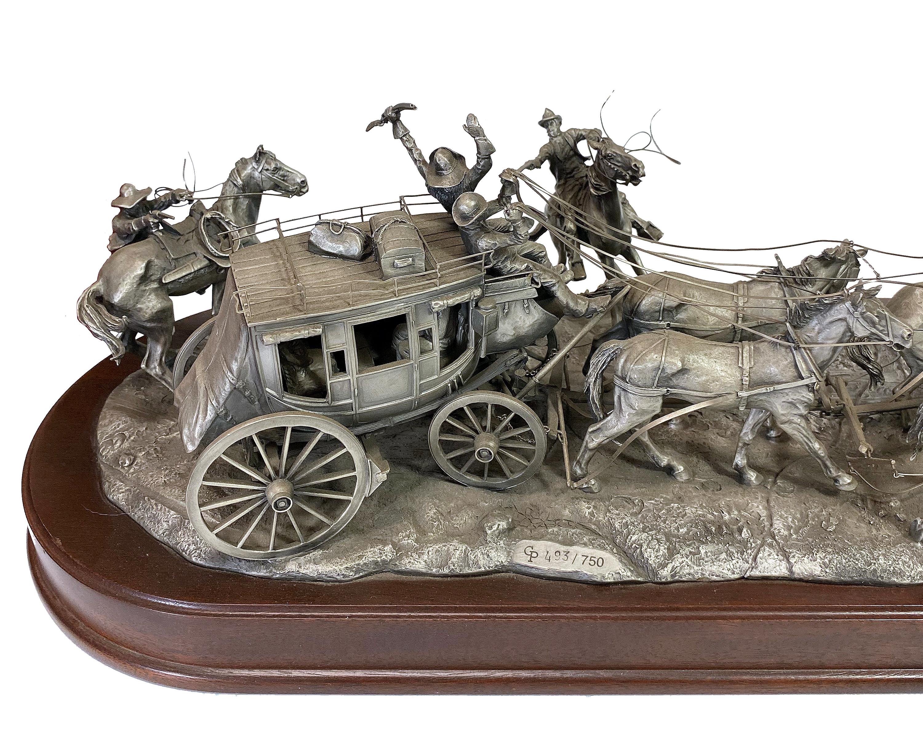 The Holdup of the Overland Stagecoach - Sculpture by Gordon Phillips