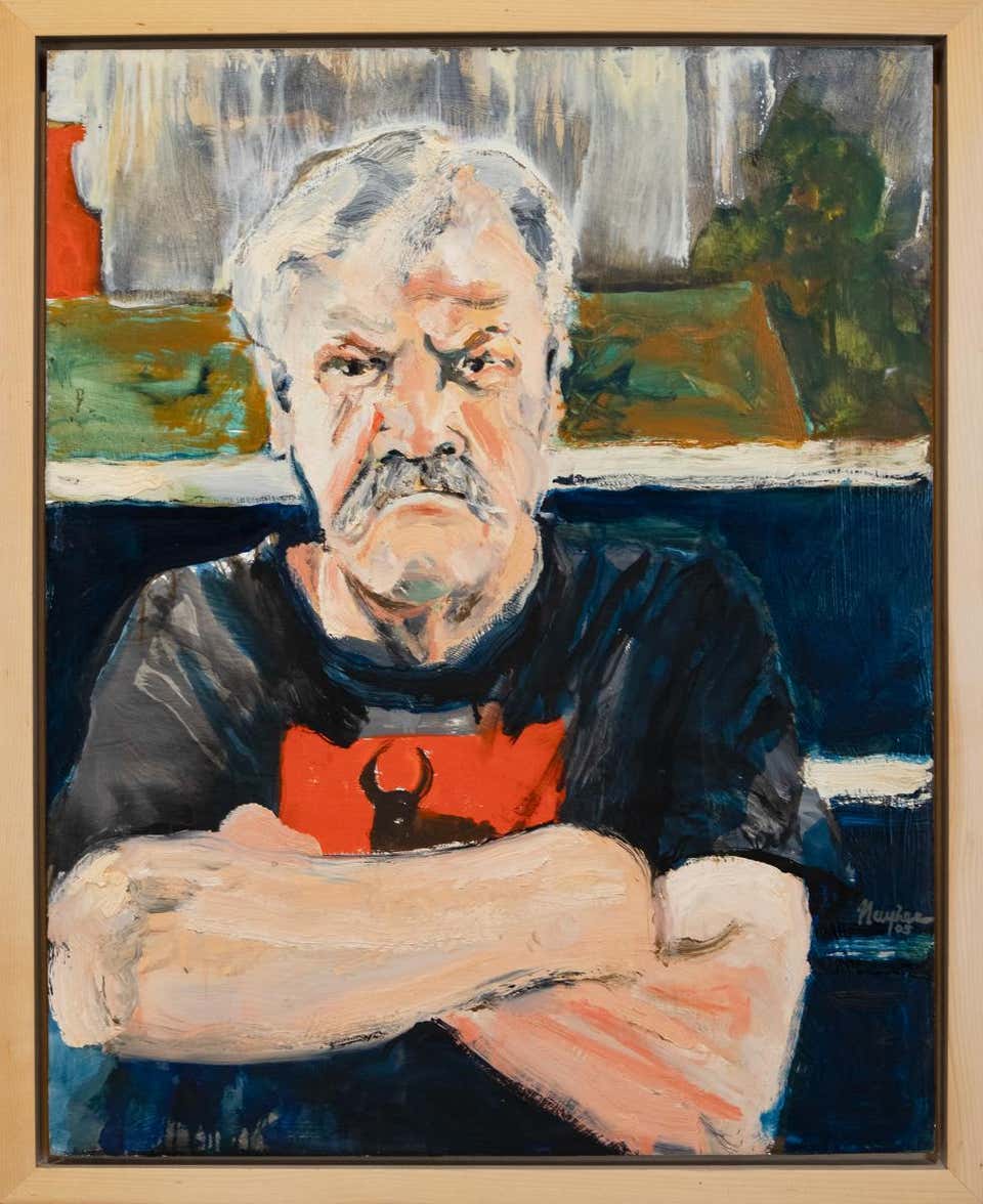 Gordon Rayner - Raising Cane (self portrait) For Sale at 1stDibs