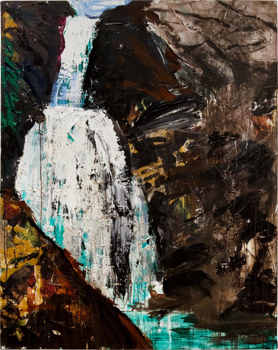 Gordon Rayner Abstract Painting – Zig Zag Wasserfälle