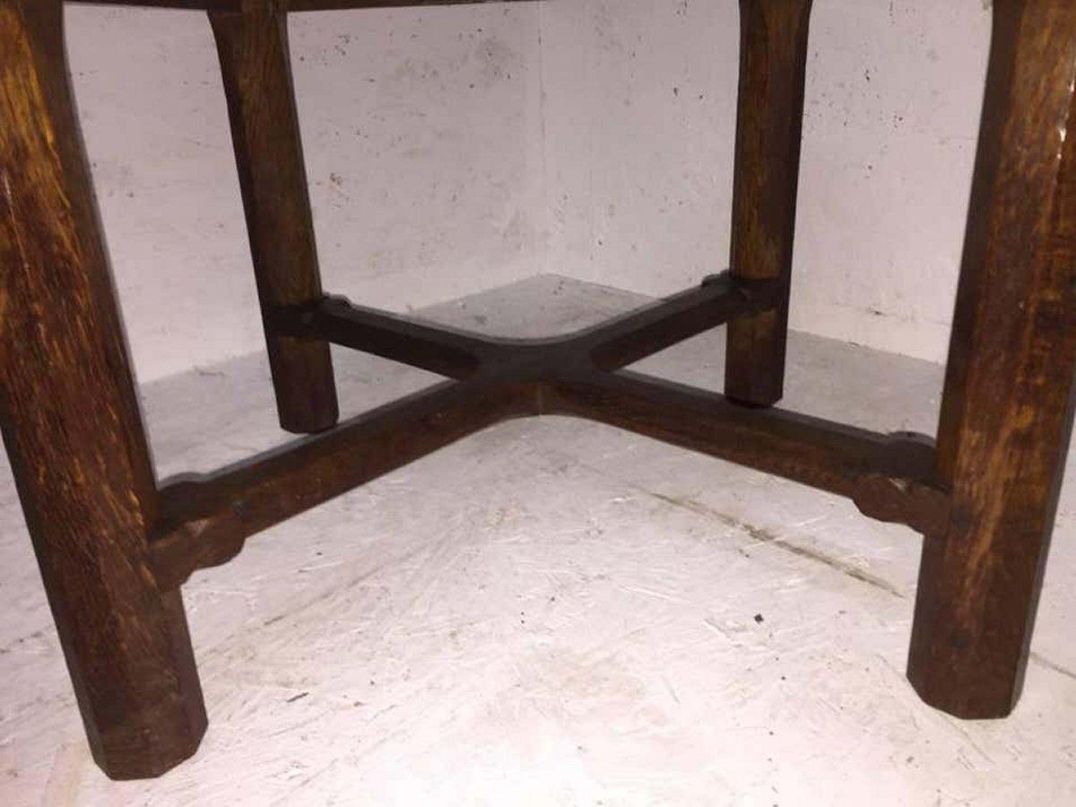 Gordon Russell, an Arts & Crafts Cotswold Oak Stool with Carved Cross Stretcher 4