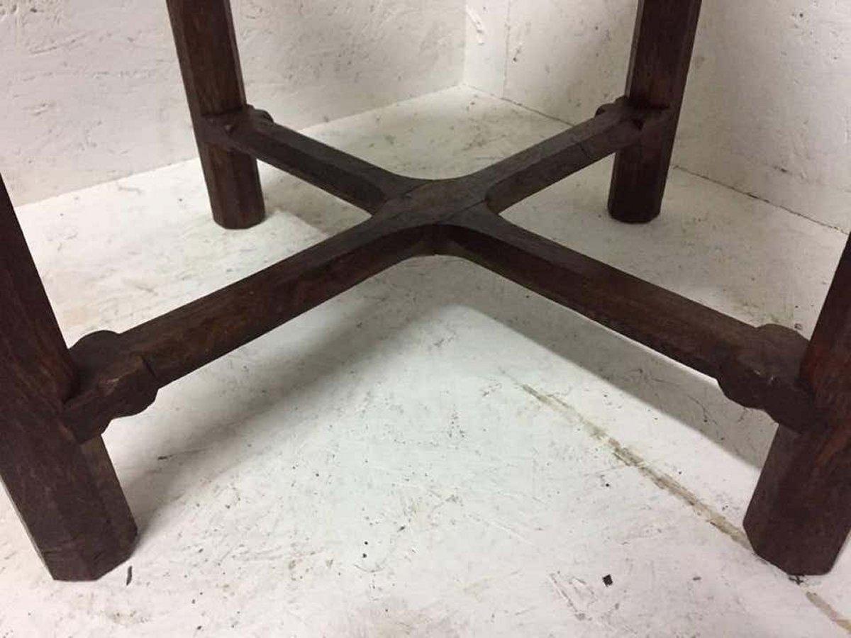 Gordon Russell, an Arts & Crafts Cotswold Oak Stool with Carved Cross Stretcher 5